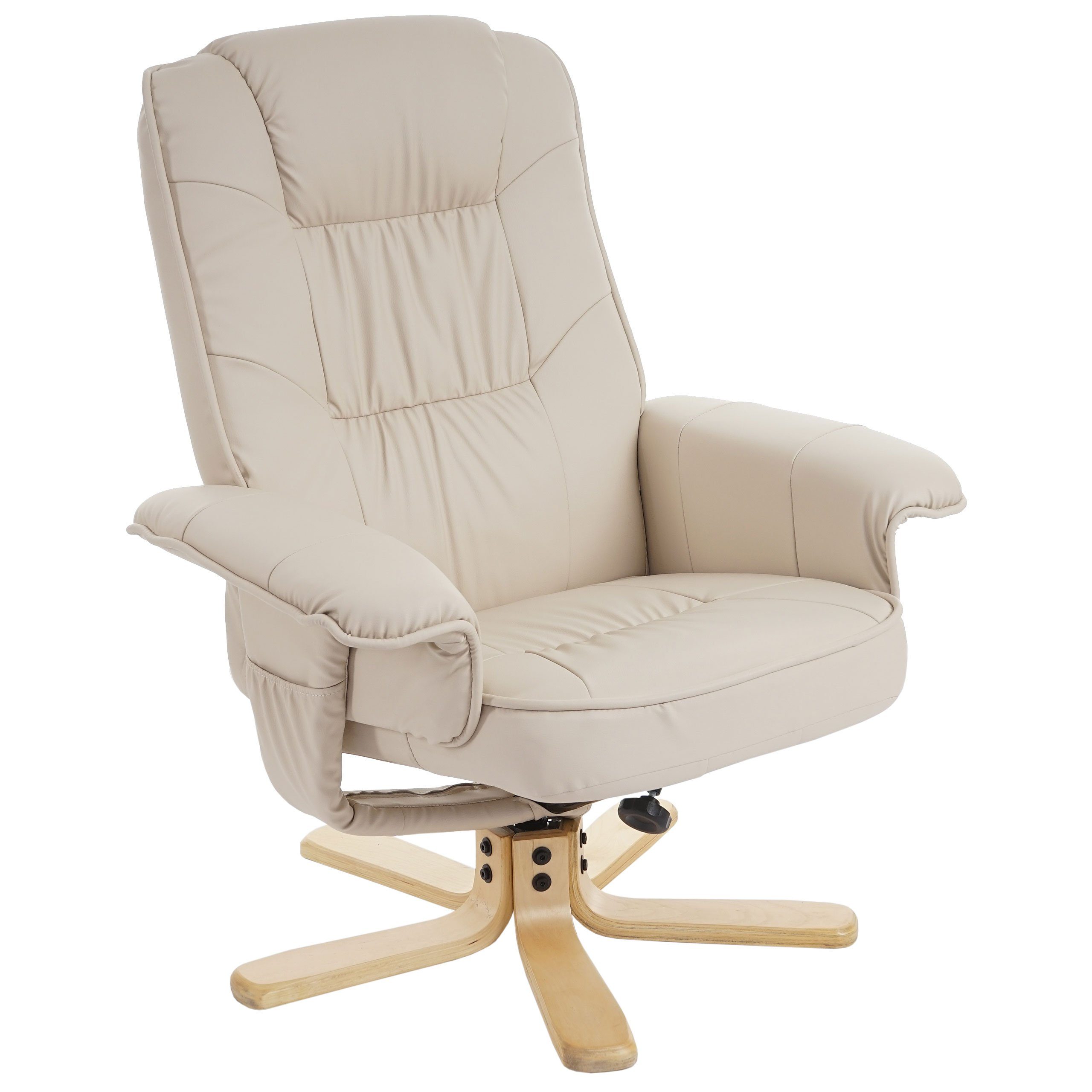 MCW Relaxsessel H56-O, Um 360° drehbar, Verschiedene Relax-Positionen, Extradicke Polsterung creme | Sessel