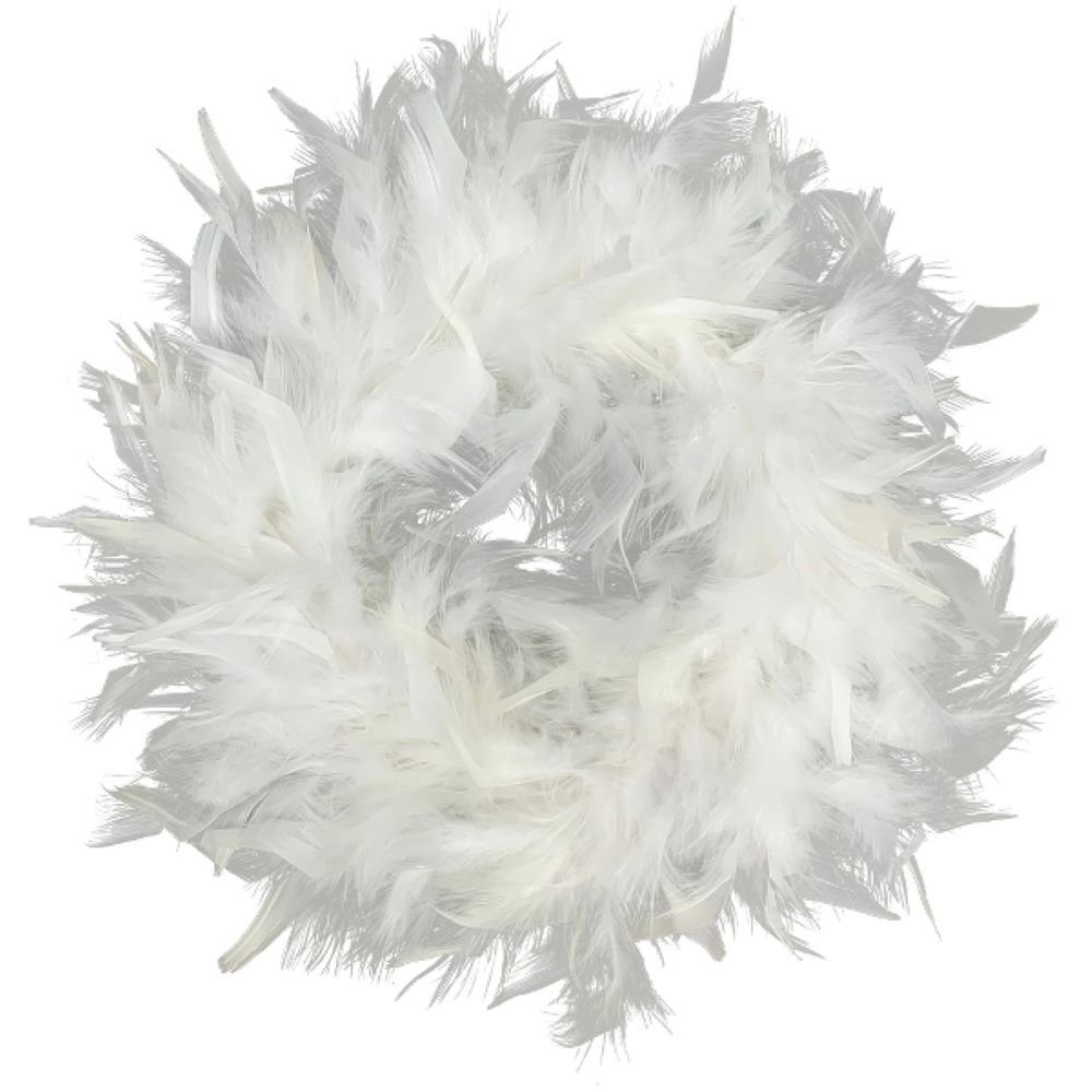 Exner GmbH Garten- & Wohnaccessoires Dekokranz Federkranz Weiß Modern 25 cm günstig online kaufen