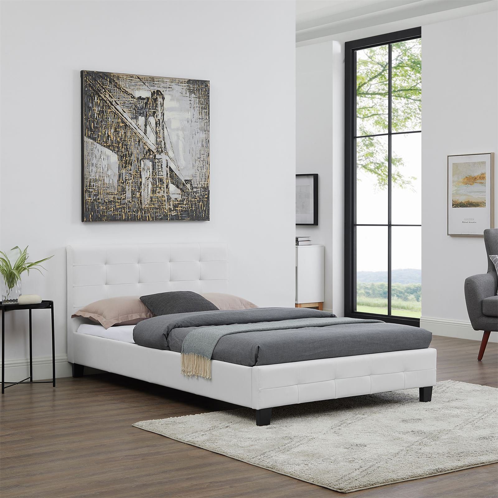 CARO-Möbel Polsterbett BRIGHTON, Polsterbett Einzelbett Design günstig online kaufen