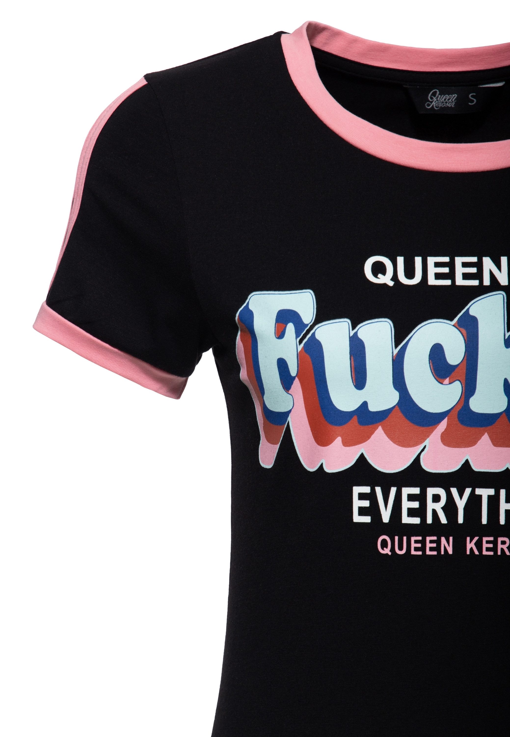 QueenKerosin Print-Shirt Queen Of Fucking Everything (1-tlg) im Retro-Design
