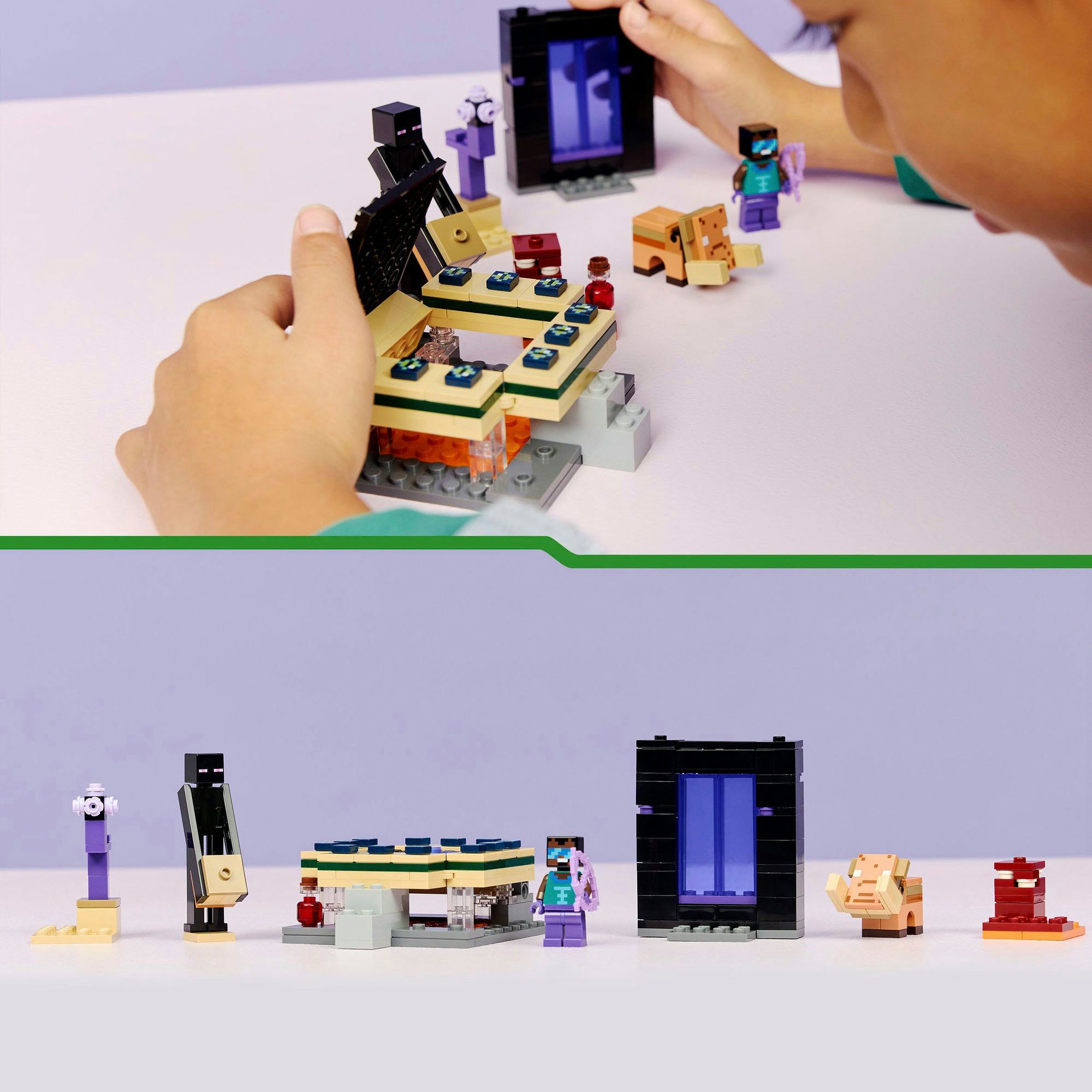LEGO® Reise durch Nether und Endportal (21584), LEGO Minecraft Konstruktionsspielsteine, (192 St), Made in Europe