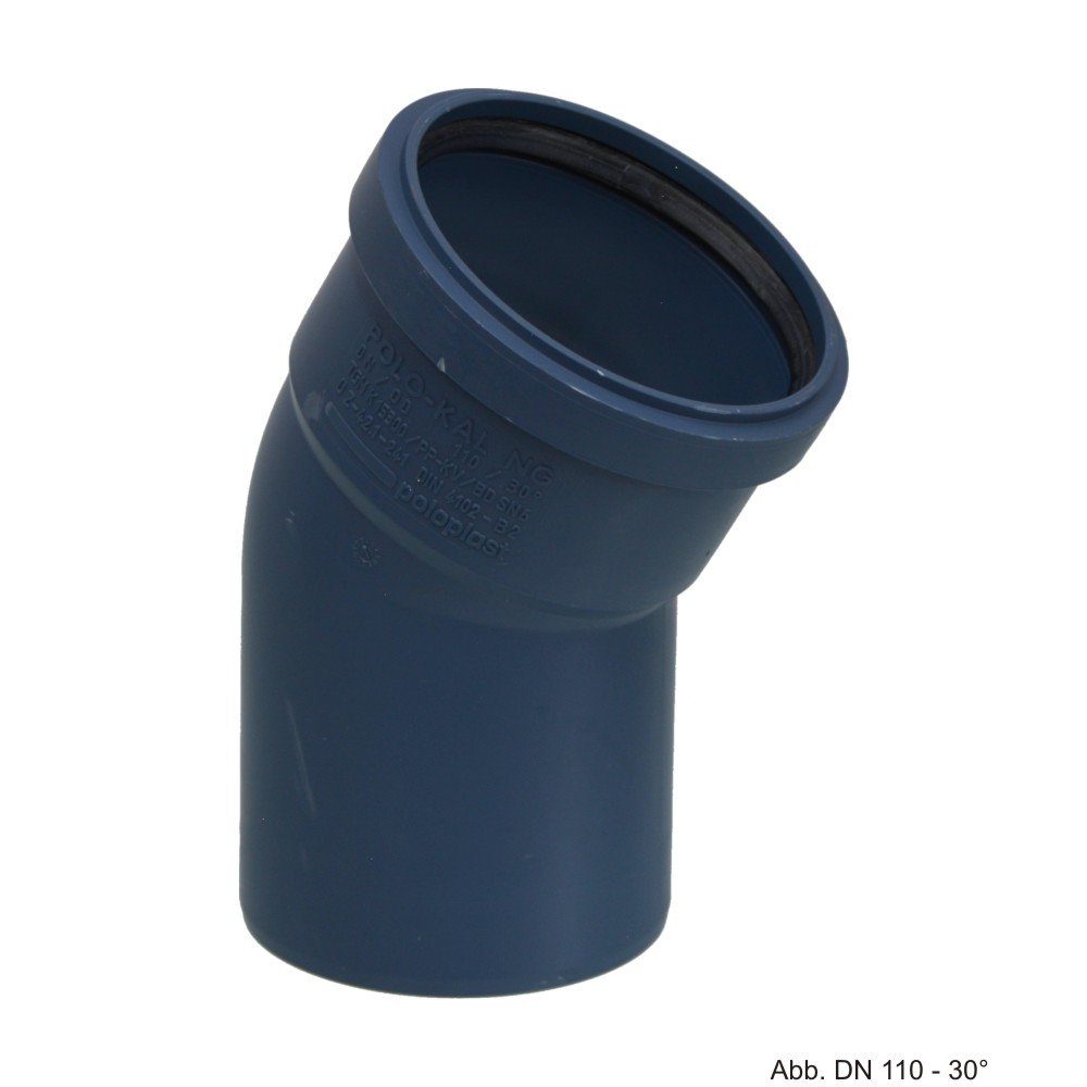 Wasserrohr POLOPLAST POLO-KAL NG Bogen DN 75, 30 Grad