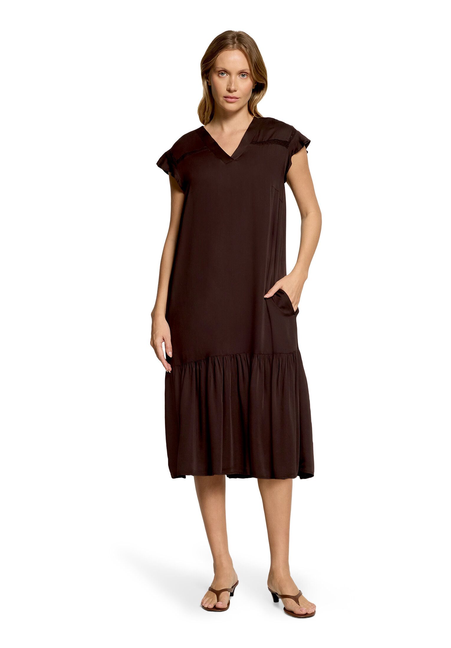 Cartoon Druckkleid Damen mit Flügelärmeln