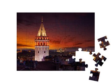 puzzleYOU Puzzle Erleuchteter Galata-Turm, Istanbul, Türkei, 48 Puzzleteile, puzzleYOU-Kollektionen Türkei