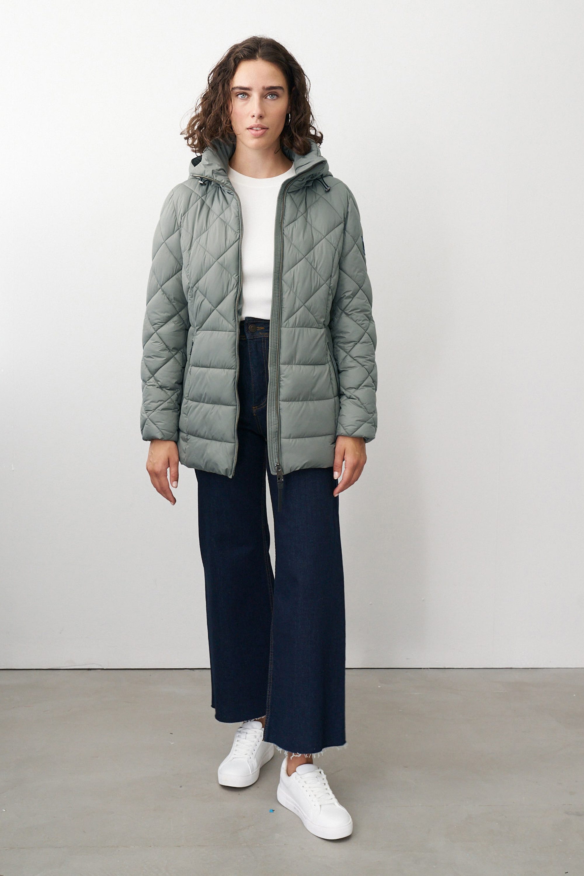Barbara Lebek Steppjacke warme Steppjacke oder Damenjacke mit abnehmbarer Kapuze
