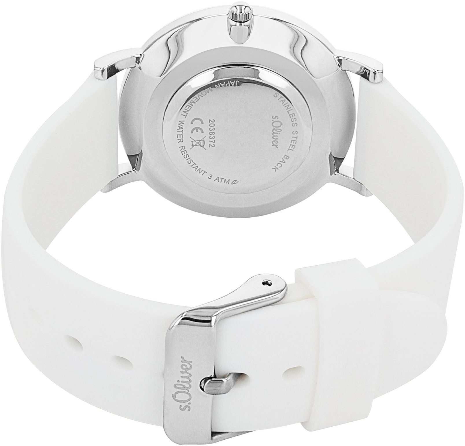 s.Oliver Quarzuhr 2038372, Armbanduhr, Damenuhr, analog, Silikonarmband günstig online kaufen