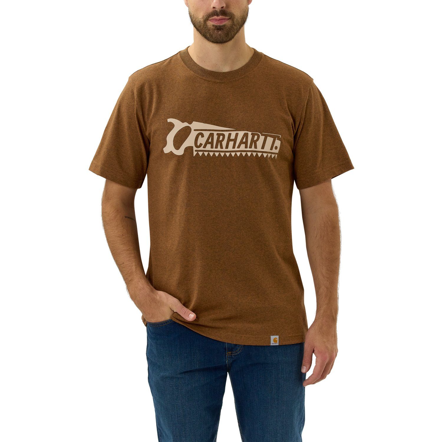 Carhartt T-Shirt Carhartt Herren T-Shirt Saw Graphic Adult oiled walnut heather