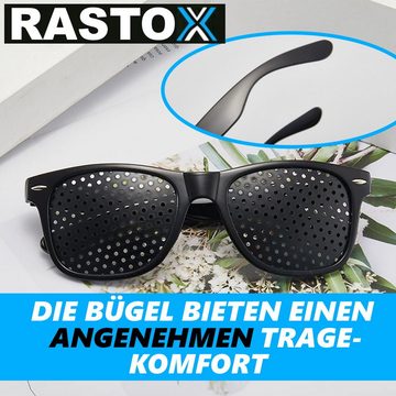MAVURA Brille RASTOX Raster-Brille Loch Brille Gitter Augentraining Entspannung, Gitterbrille schwarz