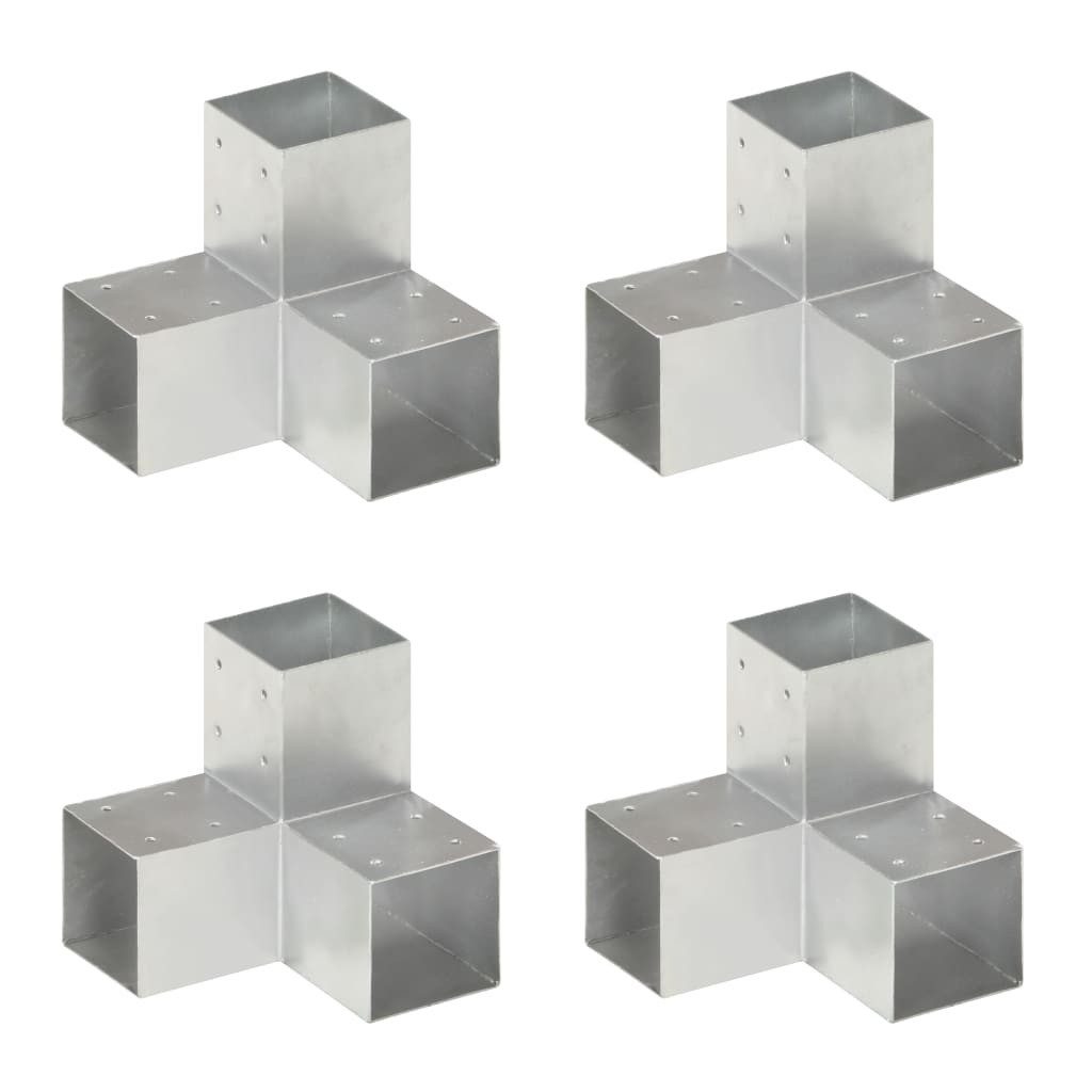 vidaXL Zaunpfosten Pfostenverbinder 4 Stk. Y-Form Verzinktes Metall 91 x 91 mm, (4-St)