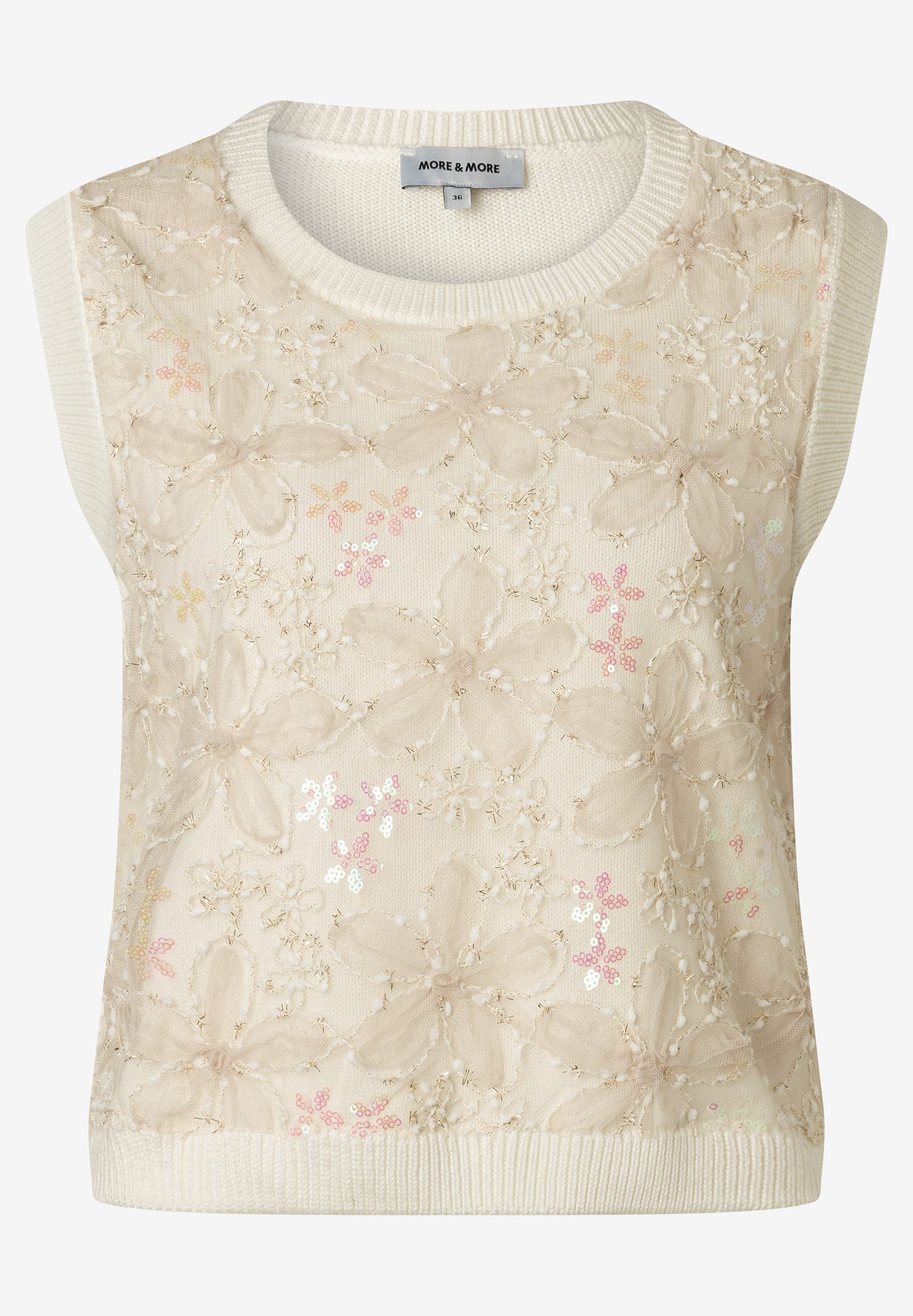 MORE&MORE Strickpullover Stricktop mit Pailletten