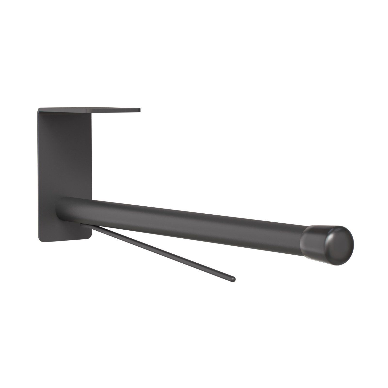 QLS Küchenrollenhalter mit Abroll-Bremse, Küchenpapierhalter Dämpfungseffekt Handtuchhalter Schwarz