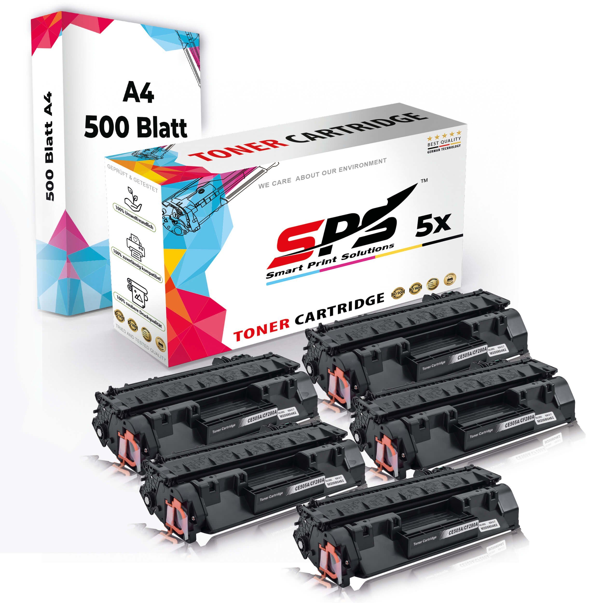 A4 5x Kompatibel, Multipack (5er A4 Tonerkartusche SPS Set Toner,1x Druckerpapier + 5x Pack, Druckerpapier)