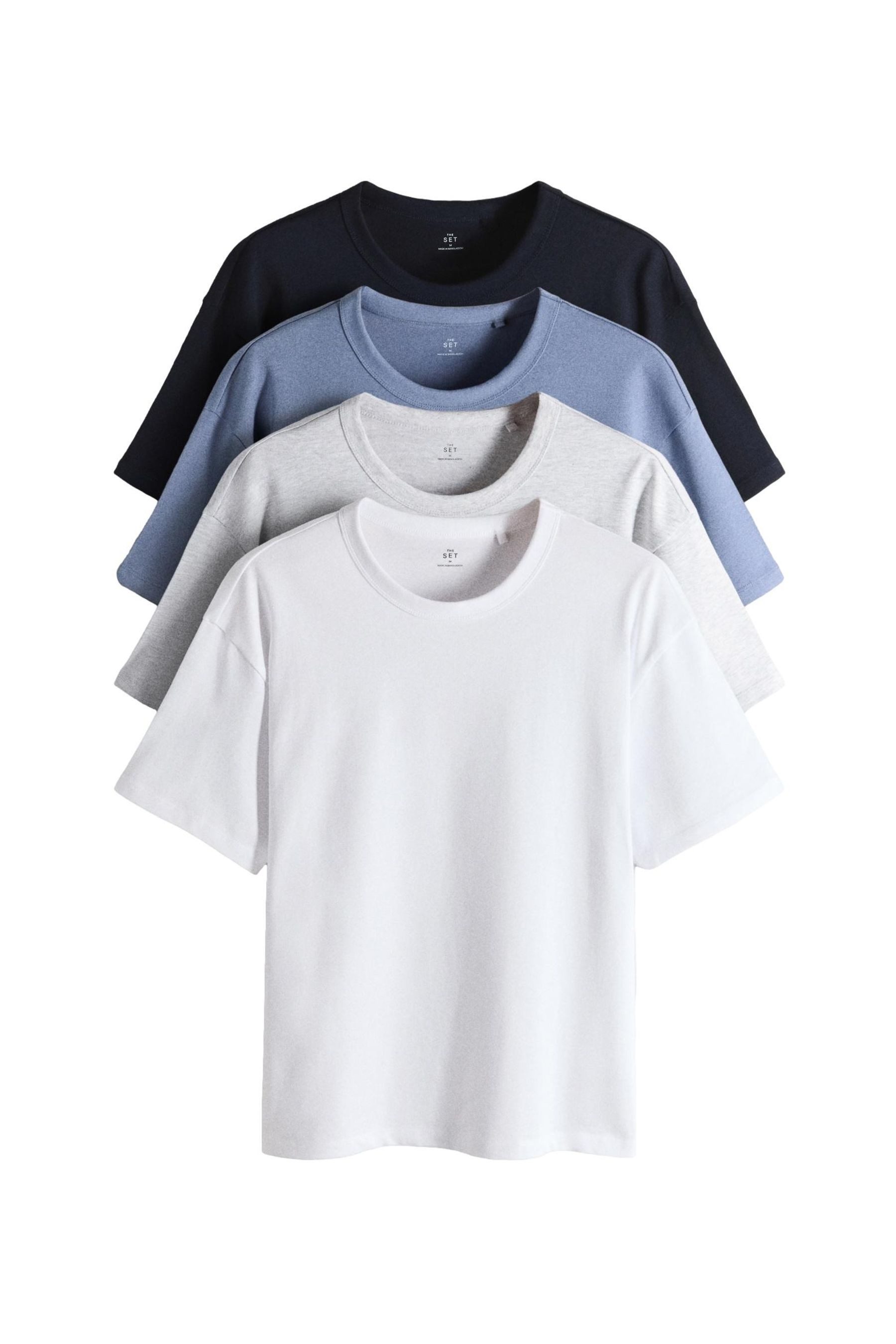 The Set T-Shirt Schwere Jersey-T-Shirts, 4er Pack (4-tlg)