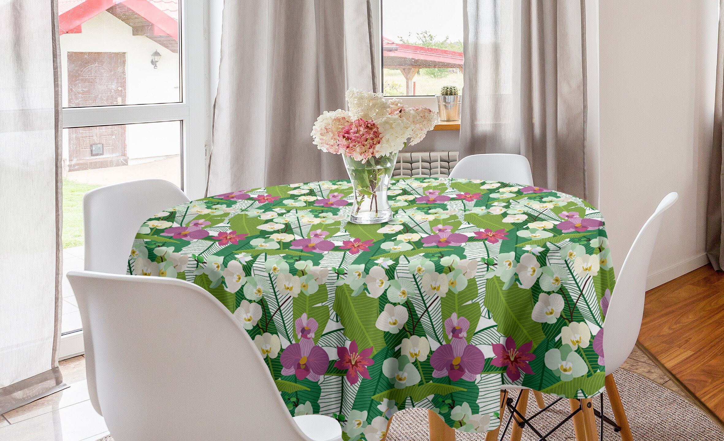 Aloha Esszimmer Blumen Dekoration, Themed für Tischdecke Küche Exotic Abdeckung Tischdecke Abakuhaus Kreis
