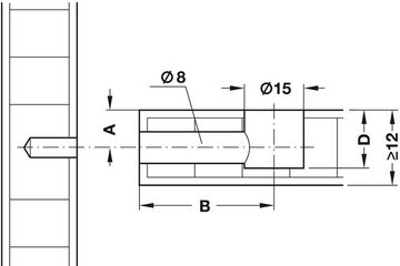 Häfele Befestigungsanker Exzenterbolzen Minifix Verbindungsbolzen S100 Bohrloch-Ø5mm, (4-tlg)