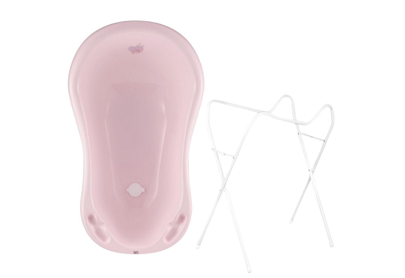 Hylat Baby Babybadewanne Hylat Baby Babybadewanne mit Gestell, TÜV Rheinland zertifiziert, Lite, (2-tlg), Hylat Baby Babywanne mit Gestell Rosa