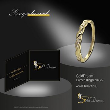GoldDream Goldring GoldDream Gold Ring Wave Gr.54 333er (Fingerring), Damen Ring Wave, 54 (17,2), 333 Gelbgold - 8 Karat, gold, weiß