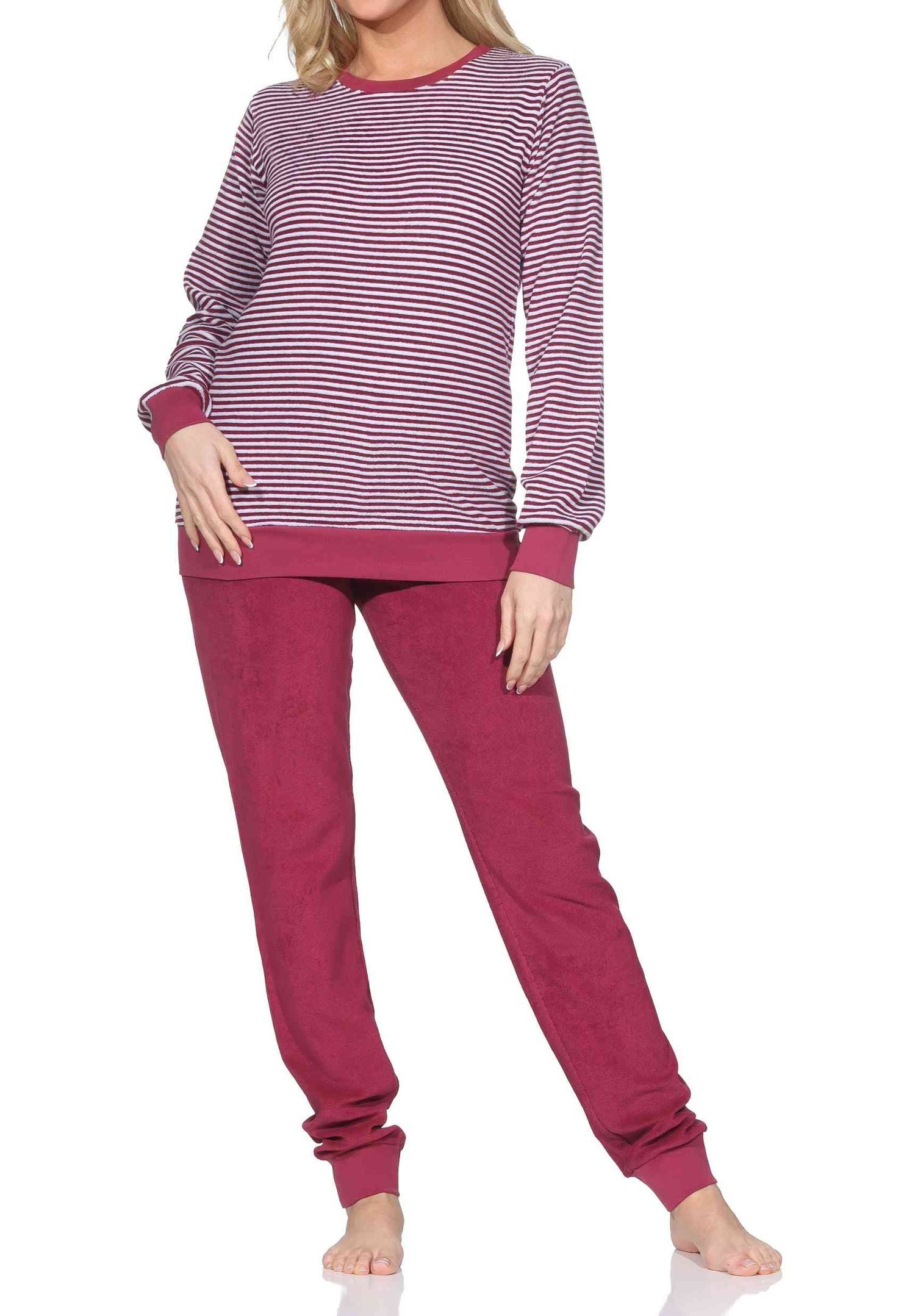 Normann Pyjama Normann Damen Frottee Pyjama langarm mit Bündchen - auch in Übergröße – Bild 2 von 5