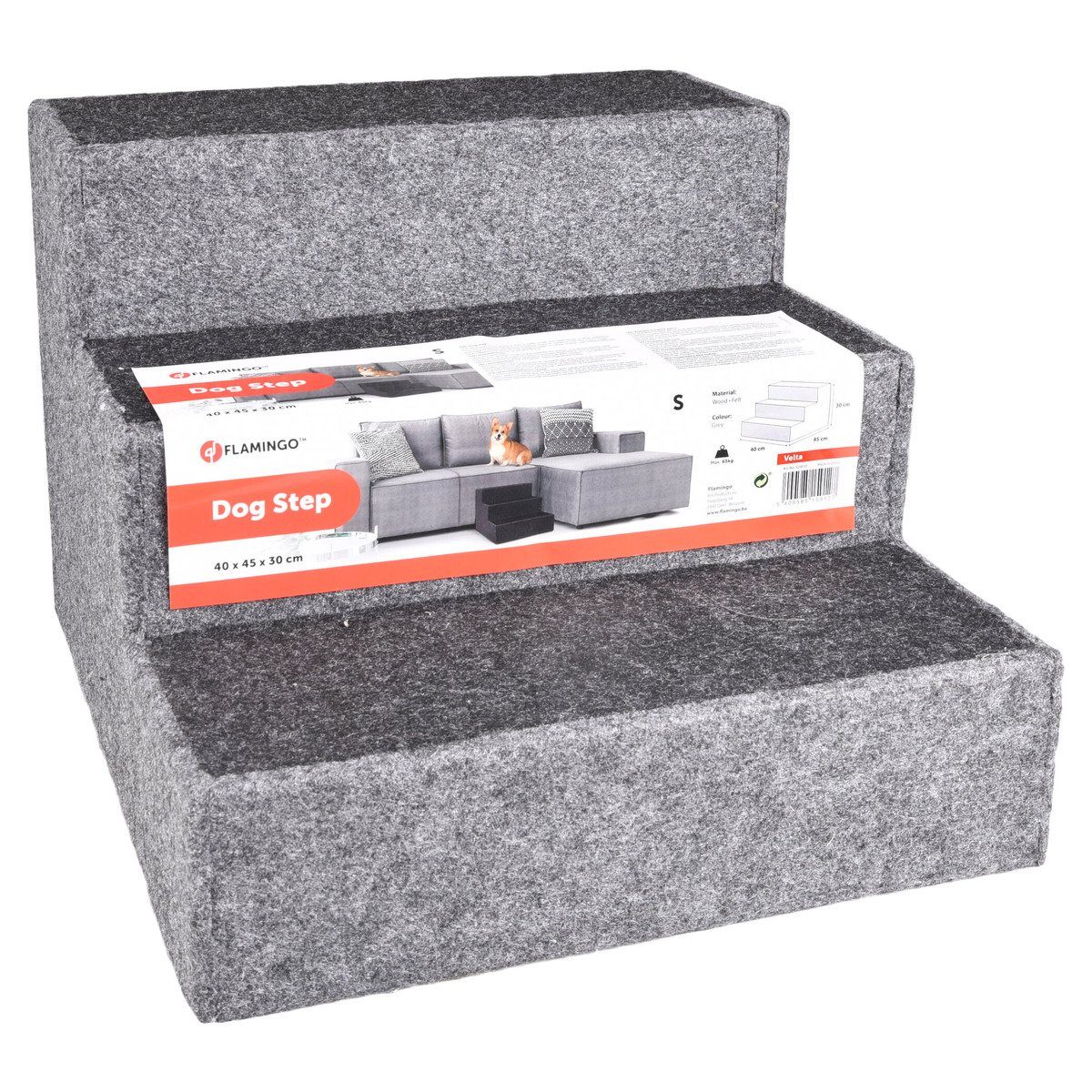 Flamingo Haustiertreppe Treppe Velta Filz grau/dunkelgrau günstig online kaufen