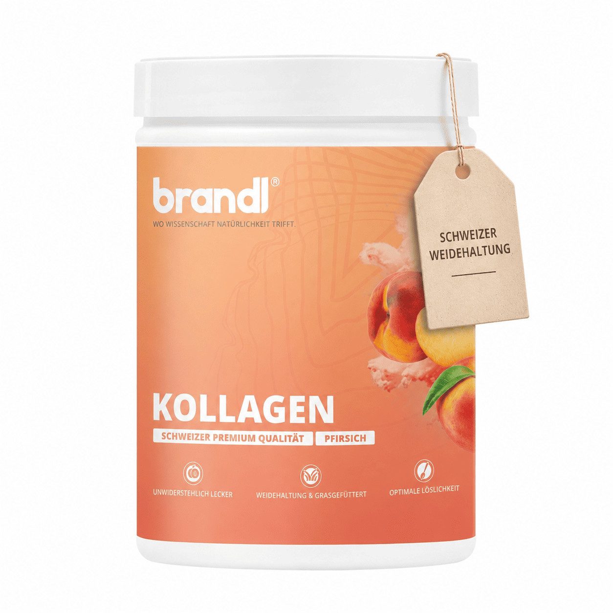 Brandl Nutrition Kollagen Pulver für Gelenke, Knie und Haut, aus Schweizer Weidehaltung Pulver, 1110 g, geschmacks- und geruchsneutral & unabhänging laborgeprüft