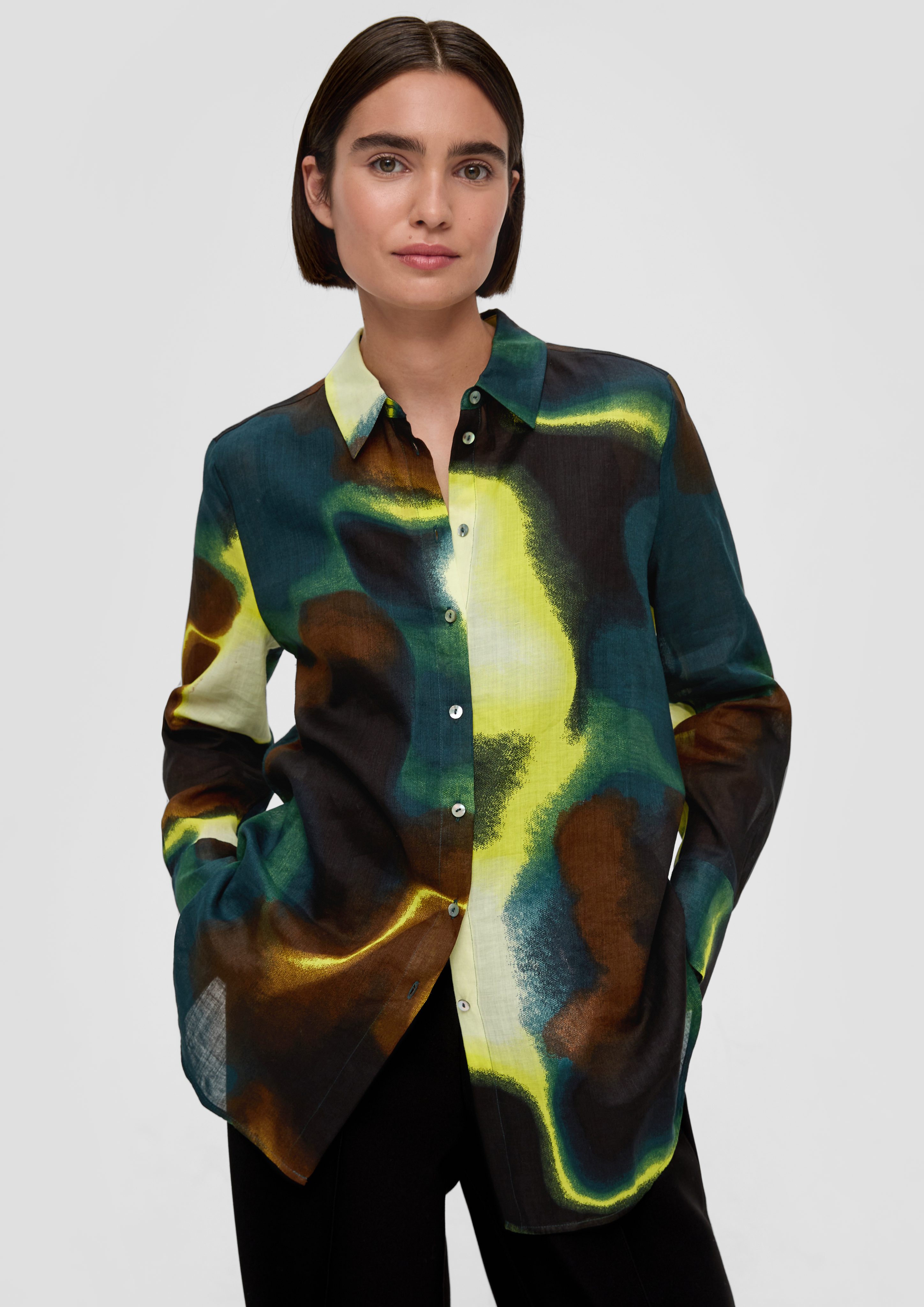 Langarmbluse Bluse aus Ramiemix