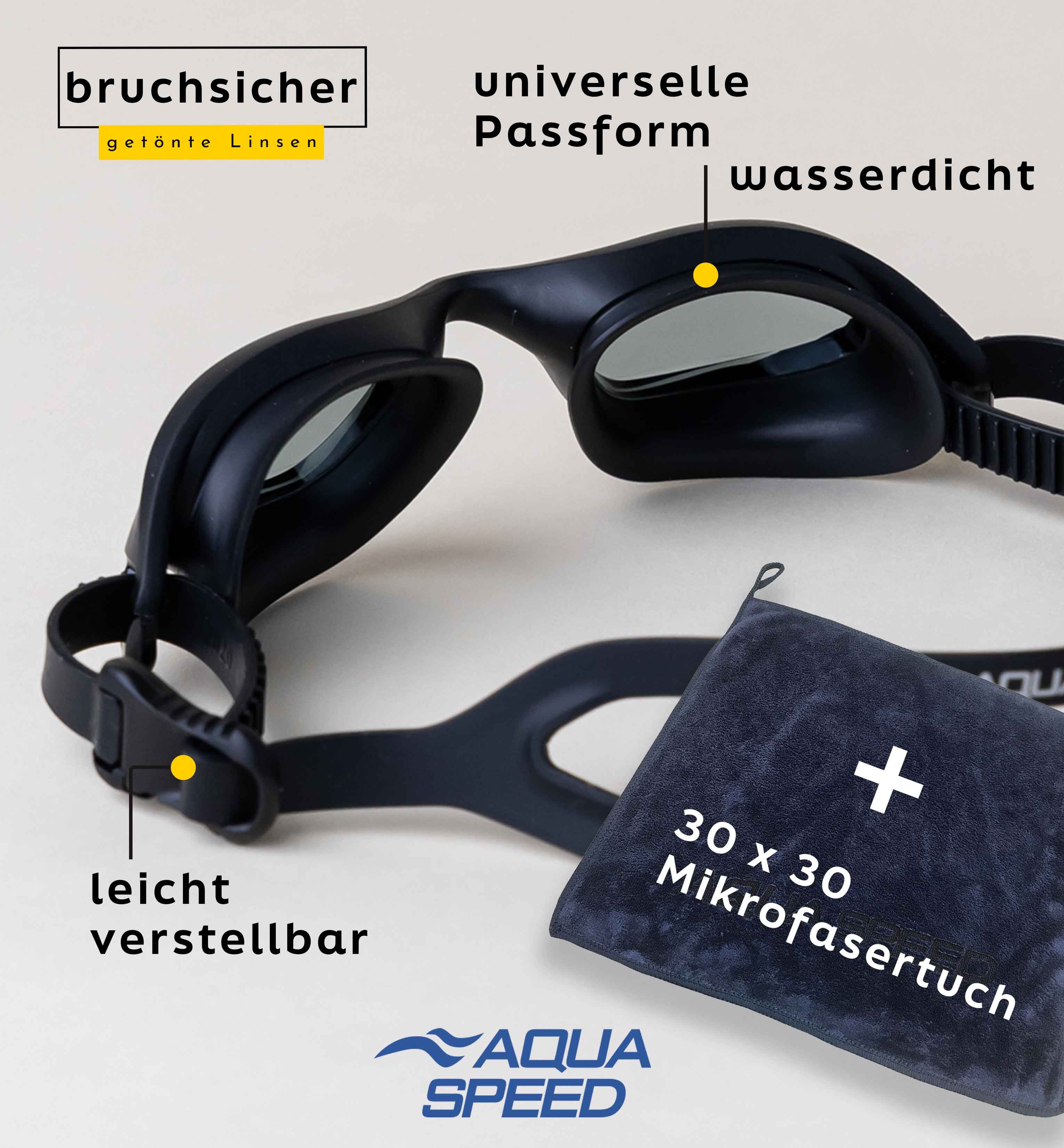 Aqua Speed Schwimmbrille Torrent Wettkampfbrille verspiegelt schwarz – Anti-Fog & UV, (Für funktionelles Schwimmen ohne Druckgefühl am Auge), Glasklare Sicht & weiches Material für höchsten Komfort