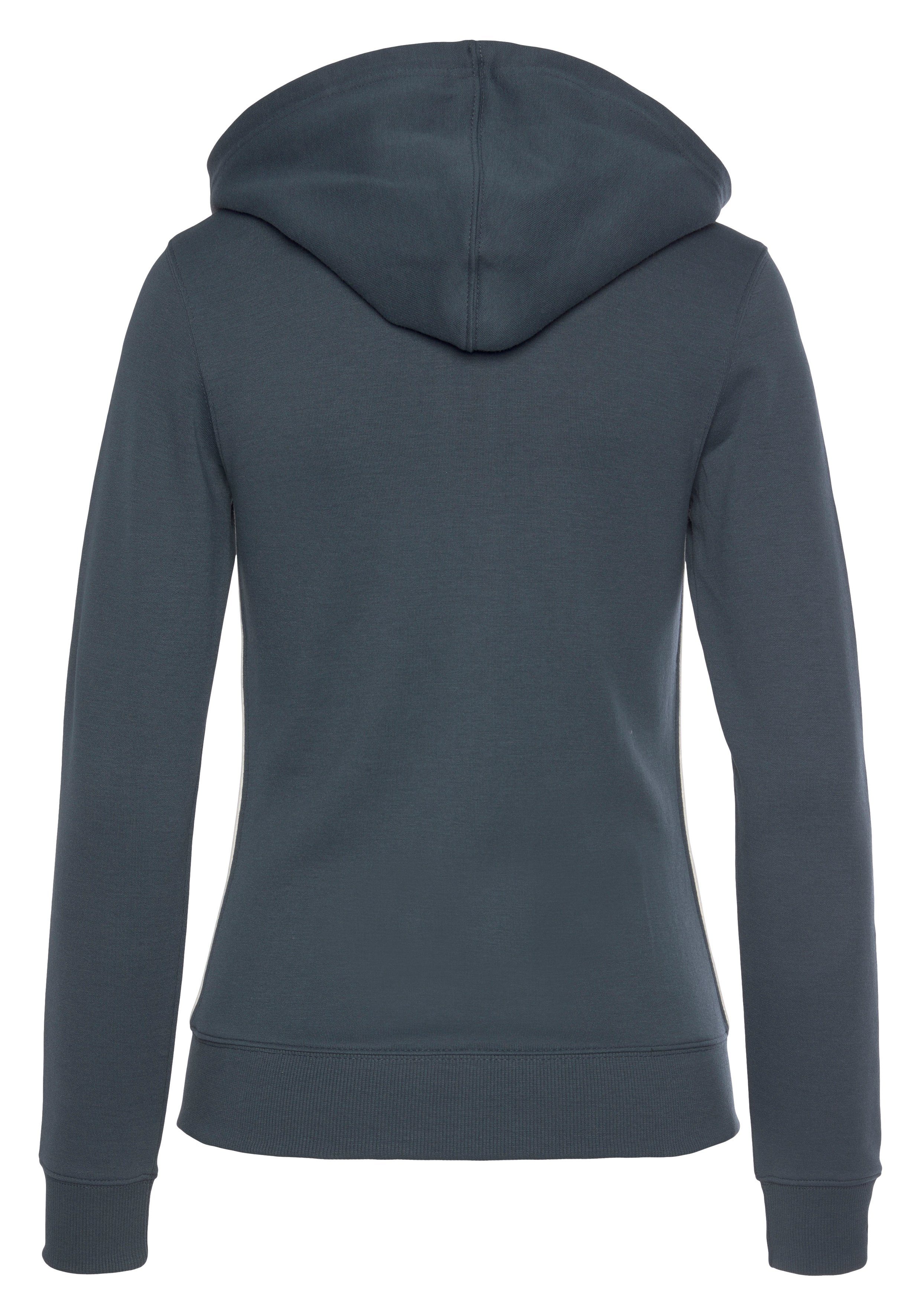 H.I.S Kapuzensweatjacke mit seitlichem Piping und kleiner Markenstickerei, Loungewear