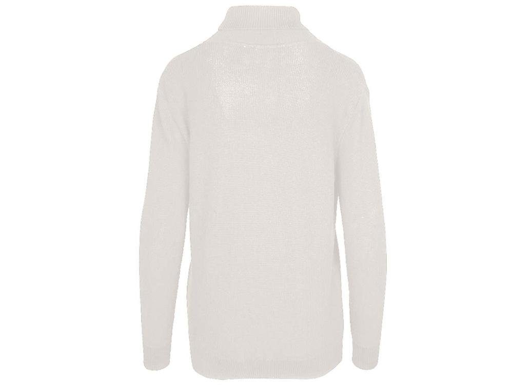 off ORGANICATION Bio-Damen-Pullover mit ORGANICATION white geripptem Roll Rundhalspullover