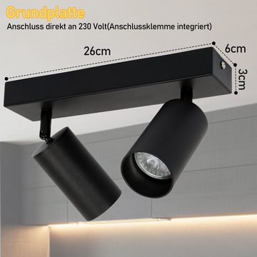 Randaco LED Deckenspots Deckenstrahler GU10 Schwarz LED Deckenspot für Wohnzimmer, Küche, Flur