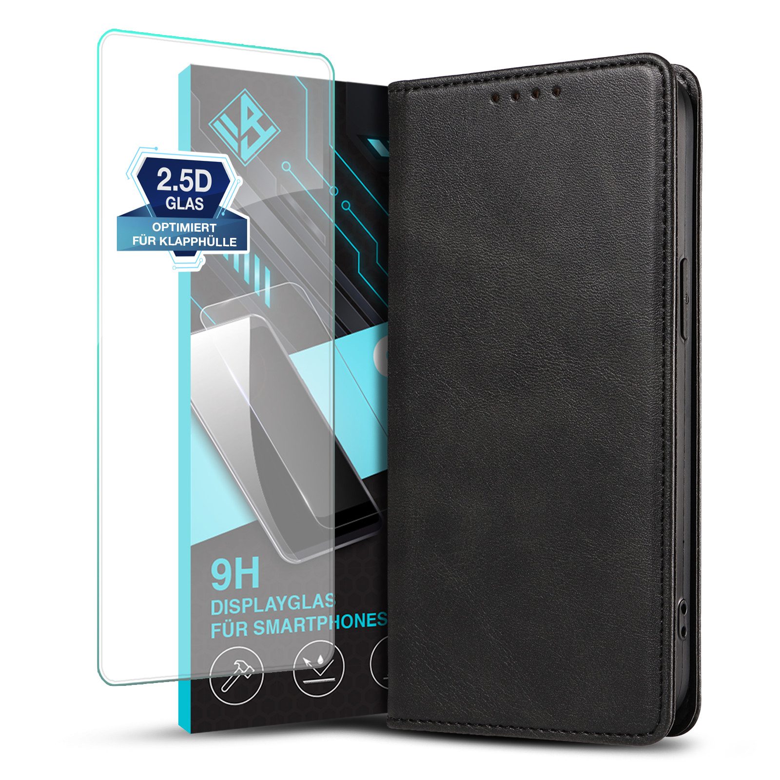 Tec-Expert Handyhülle Tasche Hülle für Apple iPhone 7 Plus / Apple iPhone 8 Plus 5.5 Zoll, 5.5 ", Cover Klapphülle Case mit Kartenfach mit Displayglas