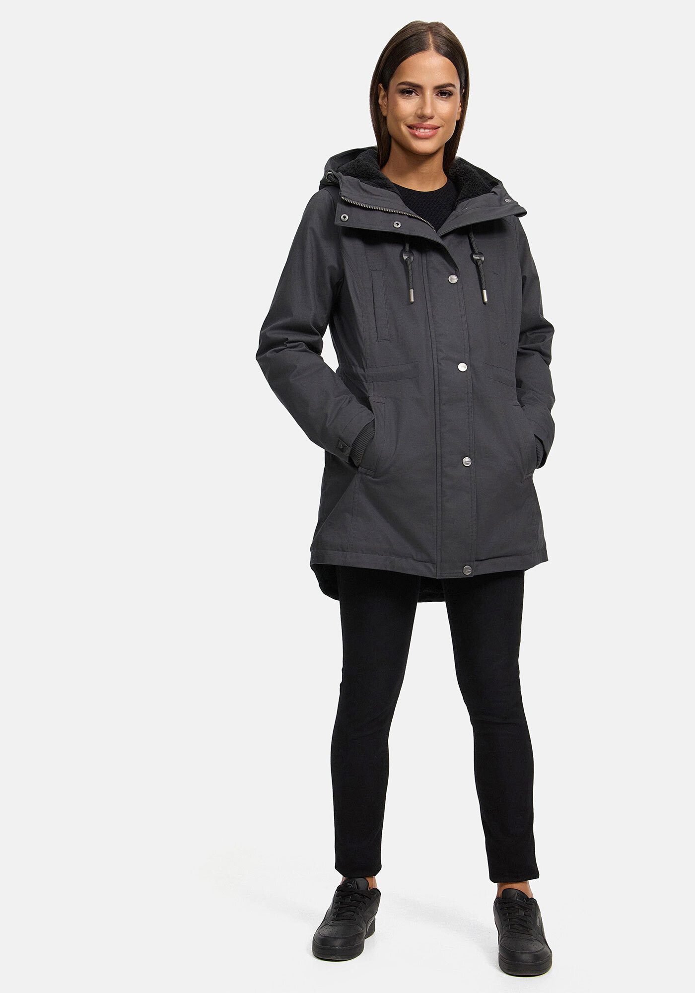 Navahoo Winterjacke Winterfunke Designer Winterjacke mit Teddyfell gefüttert