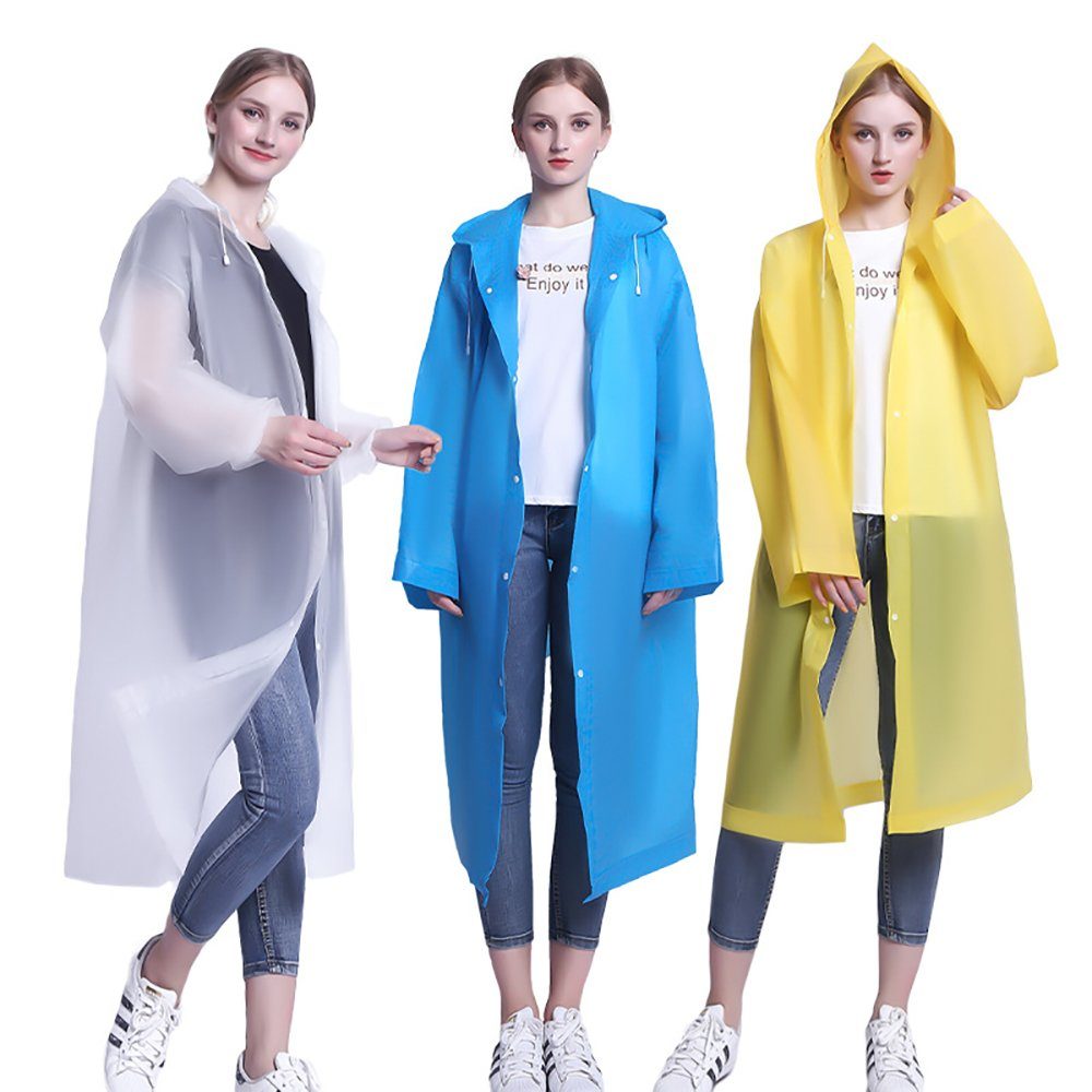 GelldG Regenjacke transparentes,Weiß Regenmantel Regencape Regenjacke wasserdicht Wiederverwendbarer