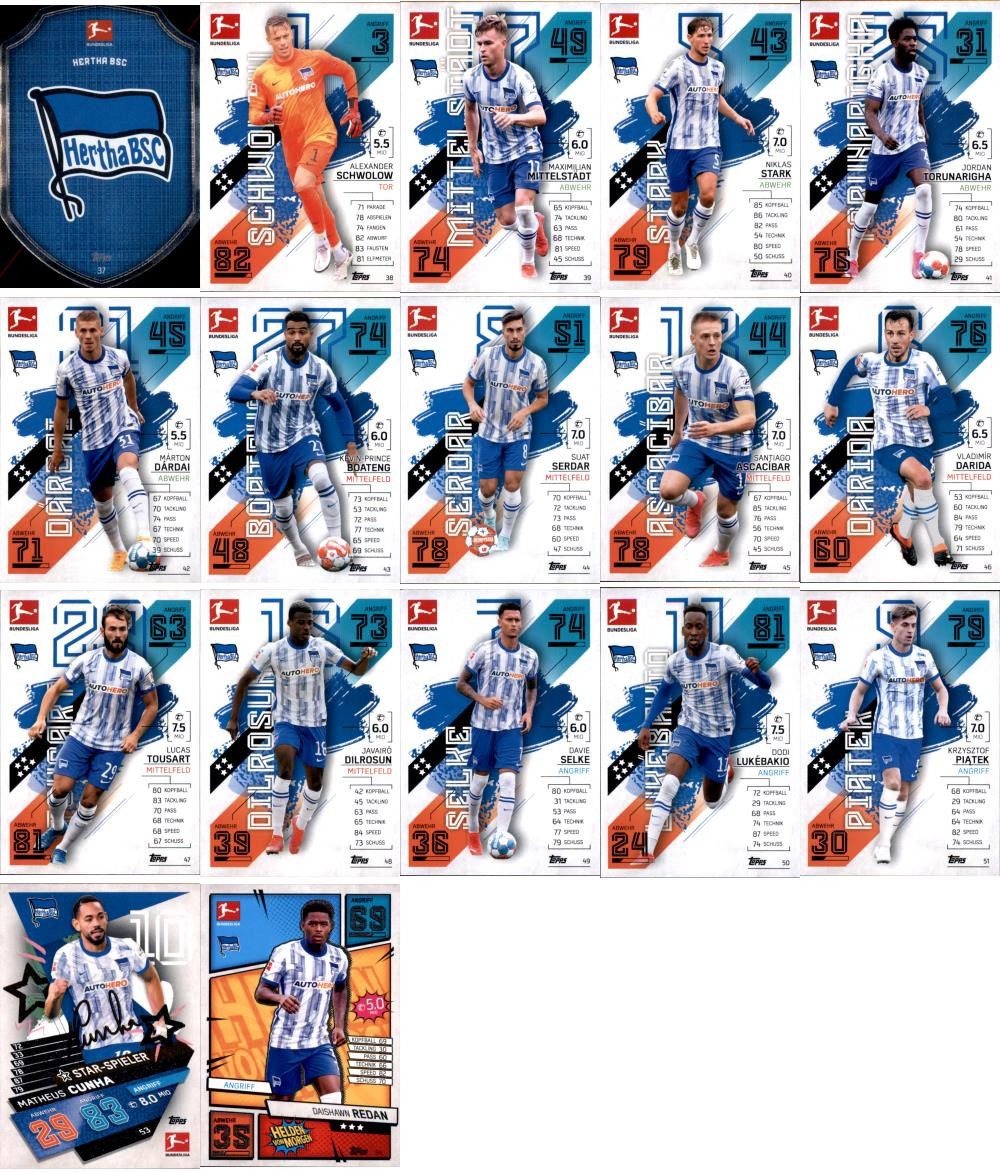 Topps Sammelkarte Topps Match Attax - 2021/22 - Mannschaftspaket - Hertha BSC