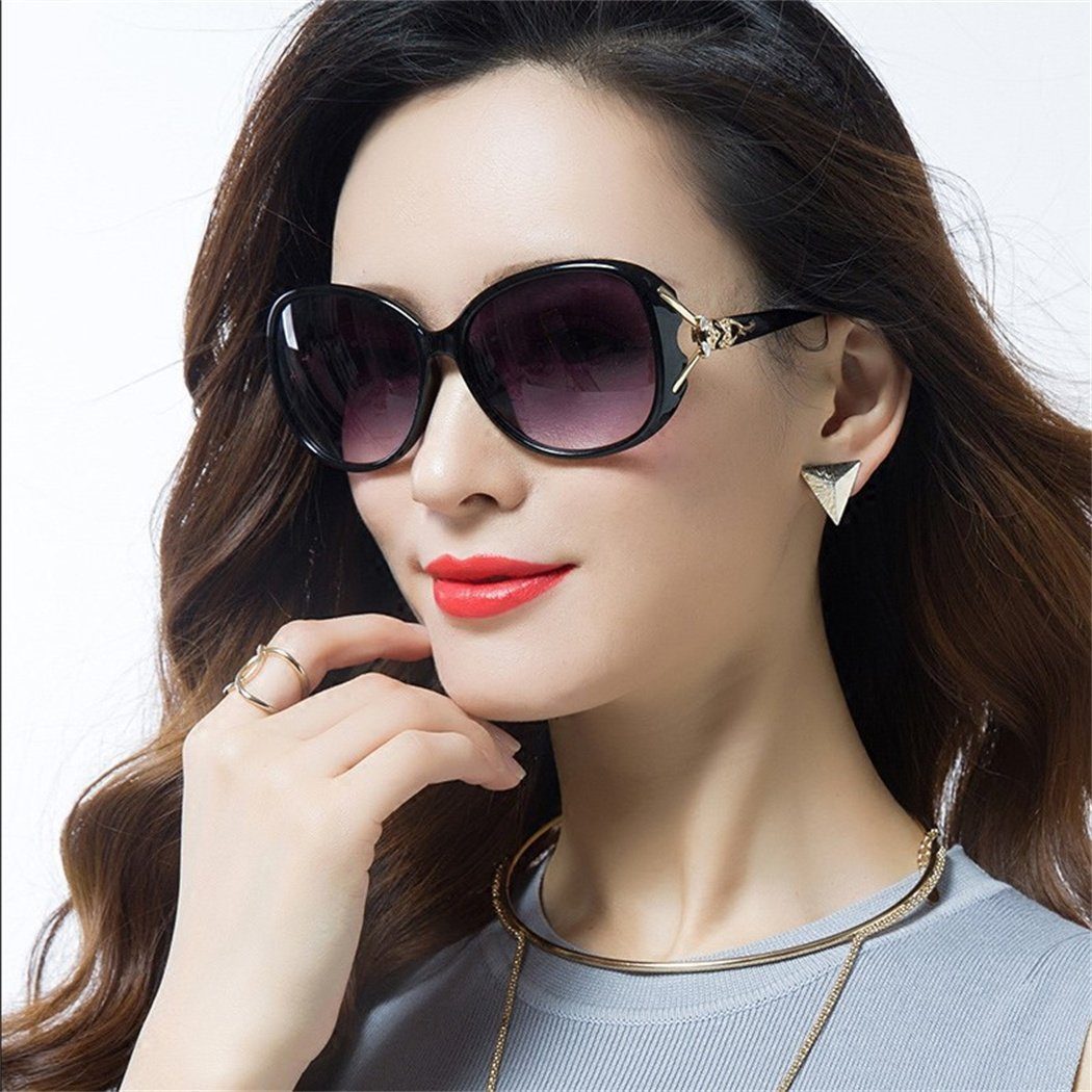 Runde Rahmen Sonnenbrille DAYUT Farbverlauf für Mode mit Frauen Gläser (1-St) Sonnenbrille