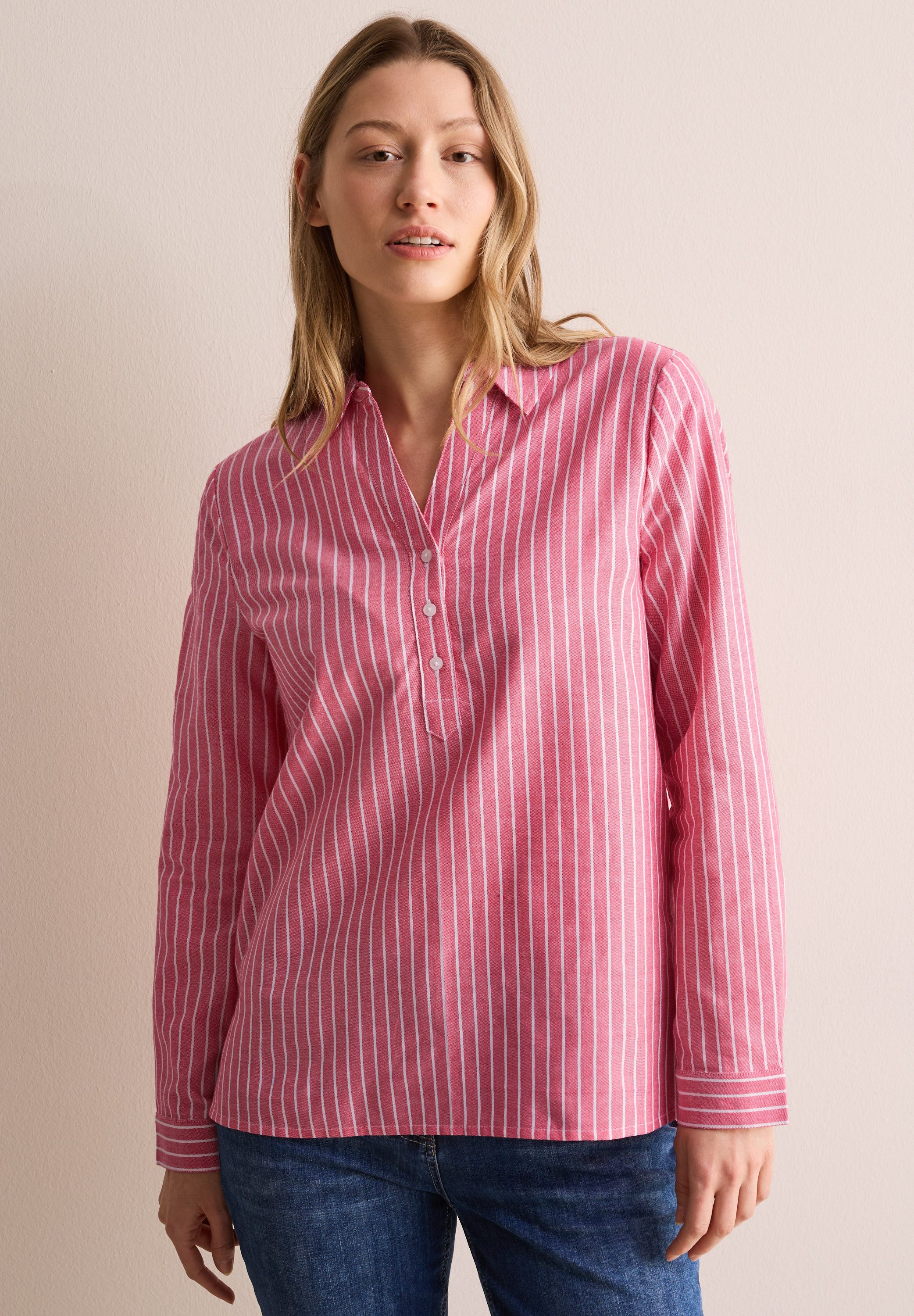 CECIL Langarmbluse aus reiner Baumwolle