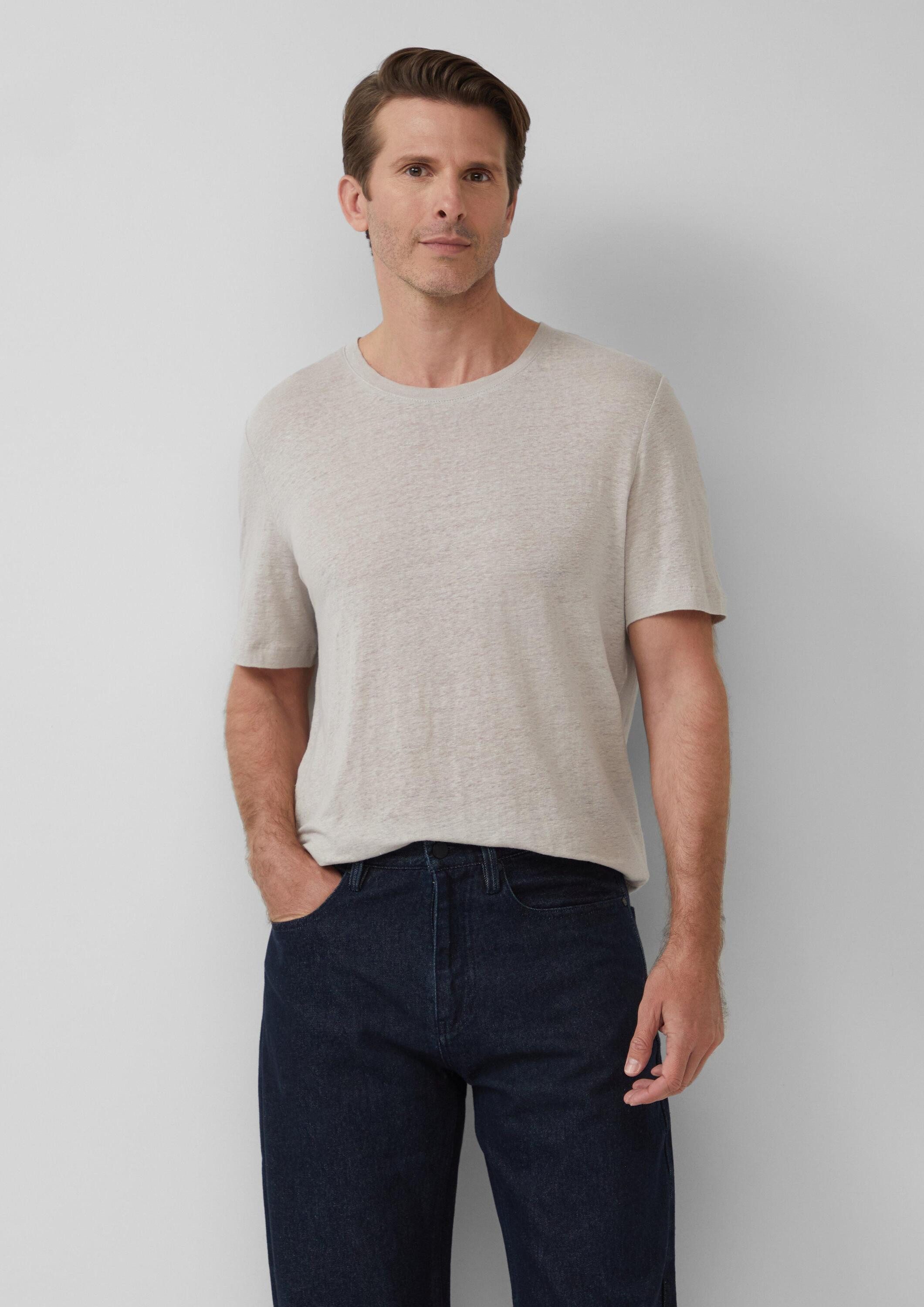 s.Oliver Kurzarmshirt T-Shirt Hochwertiges Flammgarn-Shirt aus Leinen günstig online kaufen