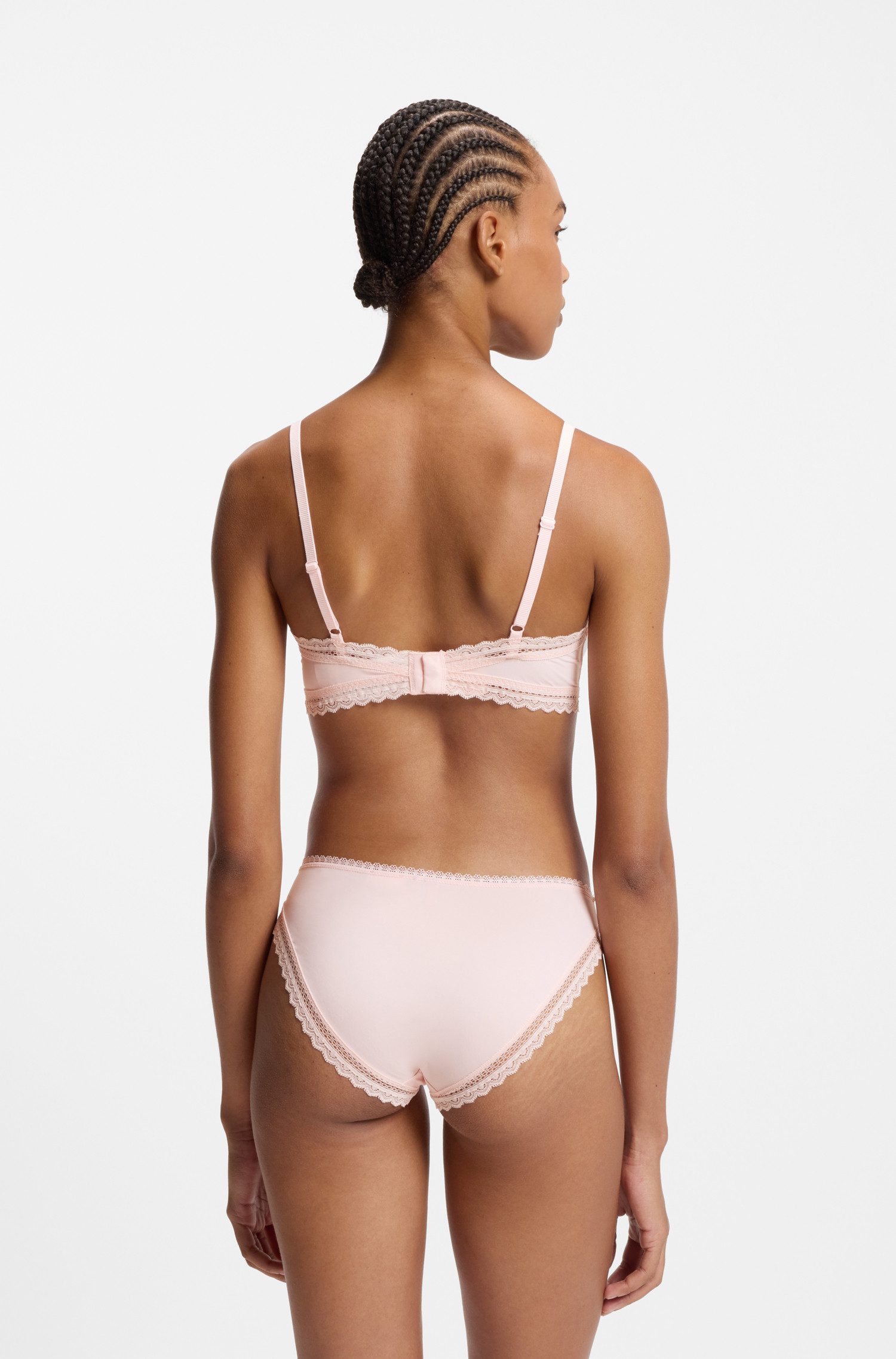 HUGO Slip mit Spitzenbesatz, mittlere Bundhöhe, Microfaserqualität