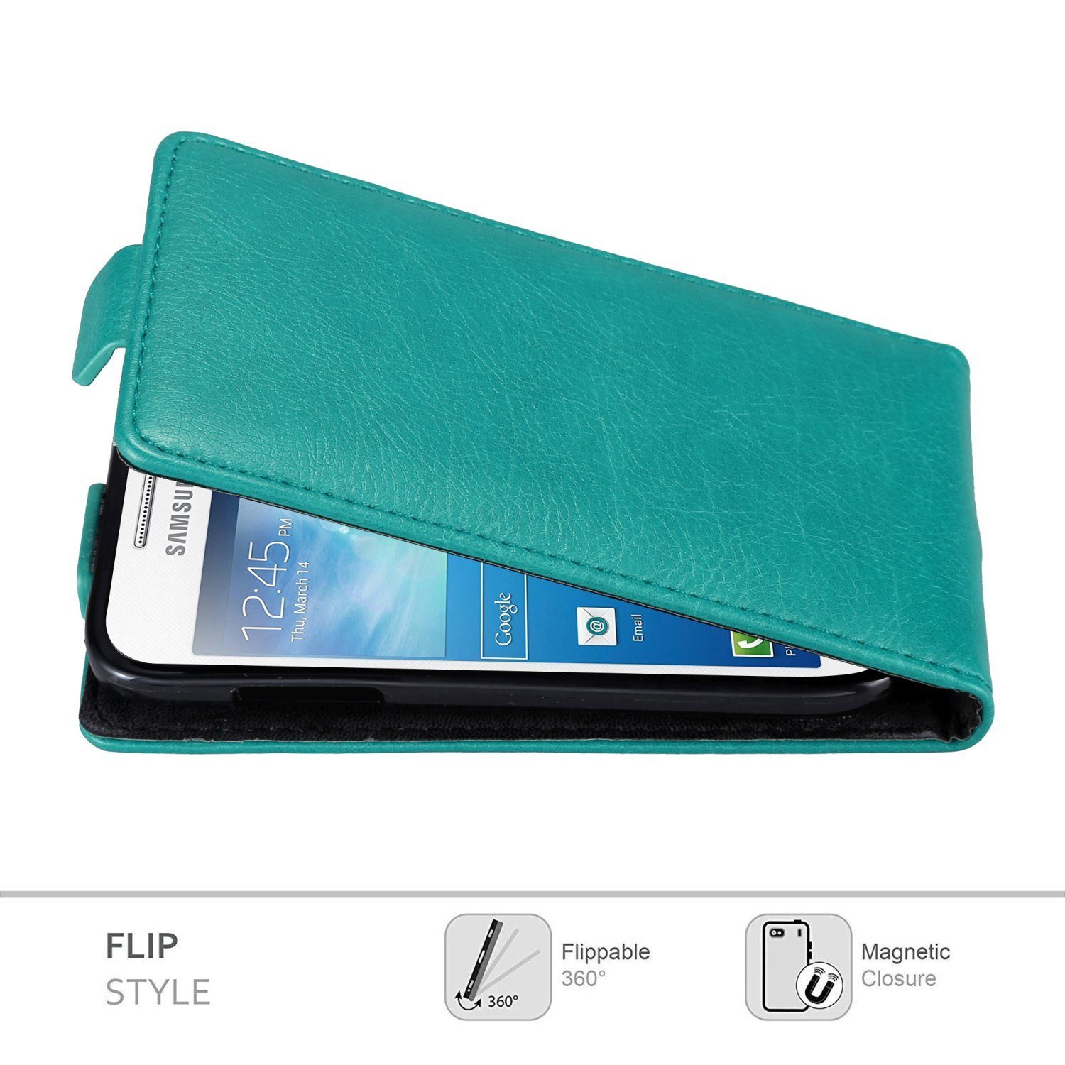 Cadorabo Handyhülle für Samsung Galaxy S4 MINI Hülle Samsung Galaxy S4 MINI, Handy Schutzhülle, Klappbare Hülle, Kunstleder mit Magnetverschluss
