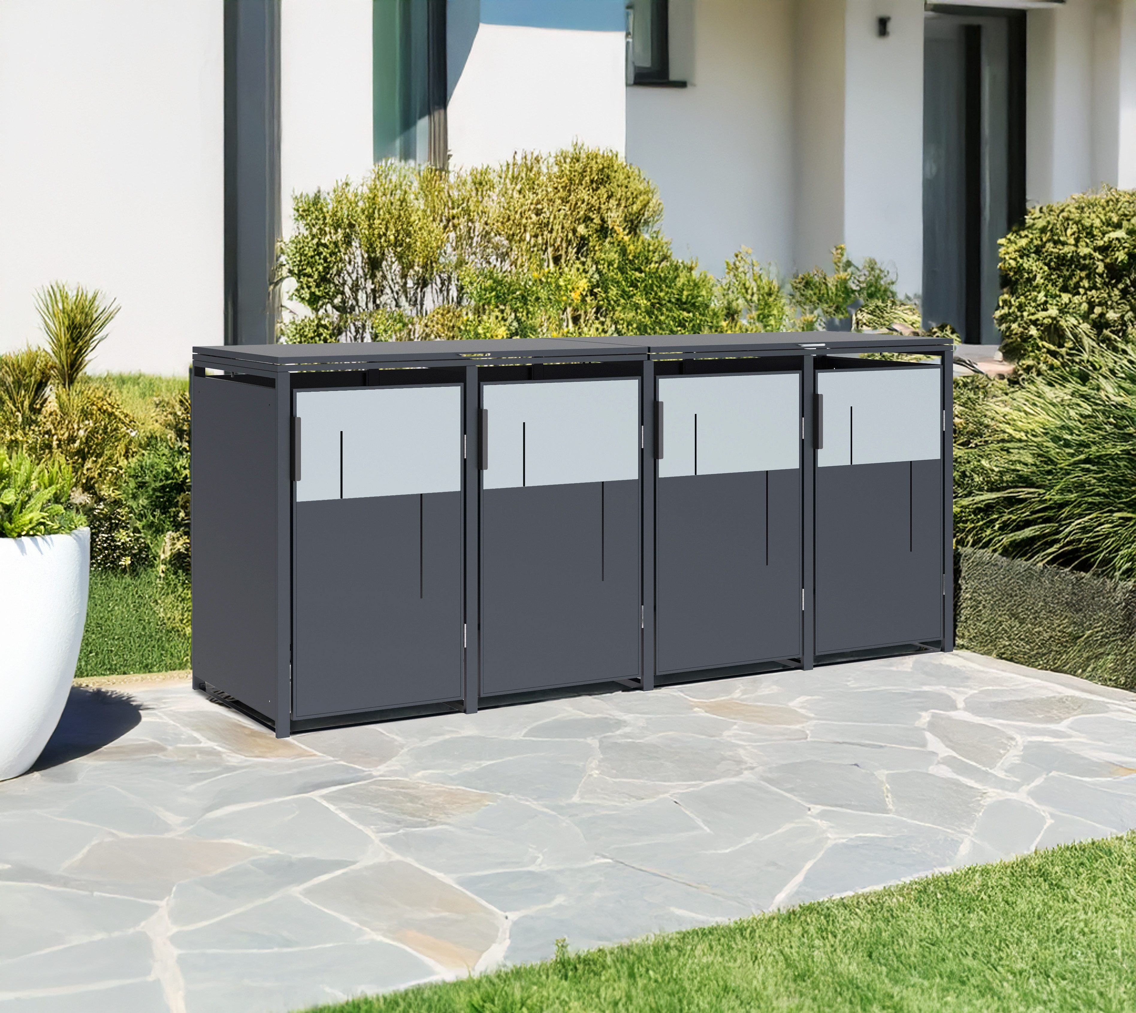 WESTMANN Mülltonnenbox Tonus 4, BxTxH: 265x80x116 cm, für 4x240 L Mülltonnen