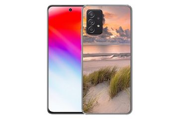 MuchoWow Handyhülle Sonnenuntergang - Düne - Strand - Pflanzen - Meer, Phone Case, Handyhülle Samsung Galaxy A53, Silikon, Schutzhülle