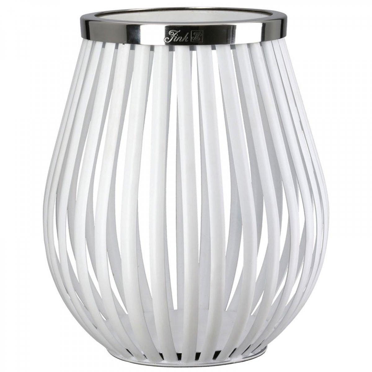 Fink Kerzenhalter Windlicht Tamina Weiß Silber (23cm)