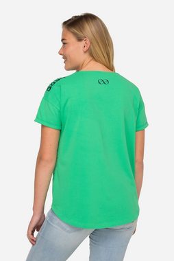 Laurasøn Rundhalsshirt T-Shirt Langusten-Print U-Boot-Ausschnitt Halbarm