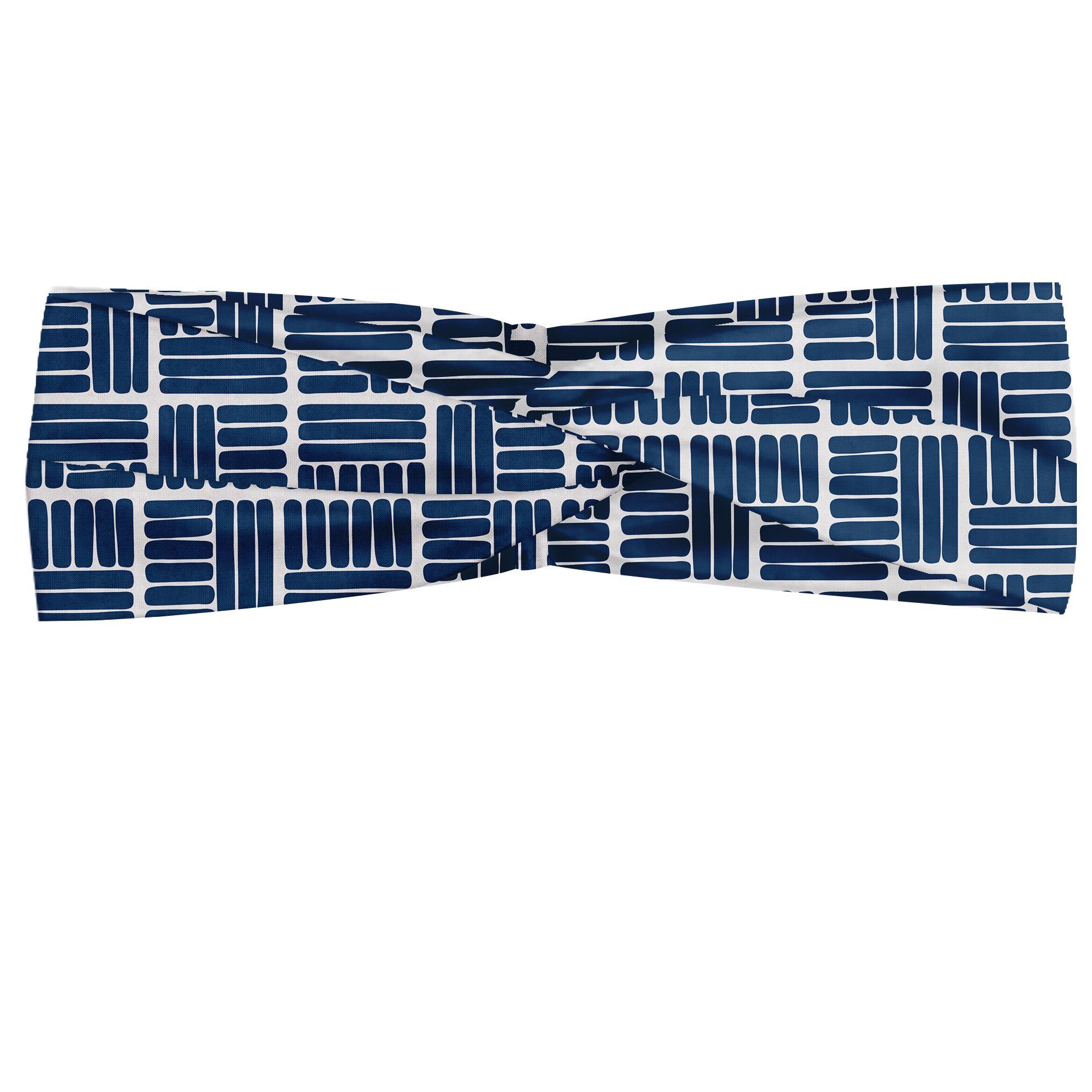 Abakuhaus Stirnband Elastisch und Angenehme alltags accessories Navy blau Streifen in Quadrate