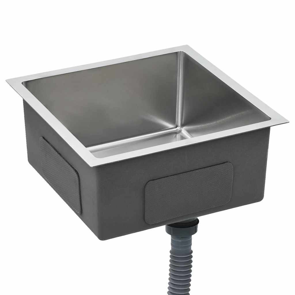vidaXL Granitspüle Handgefertigte Küchenspüle Edelstahl, 44/44 cm – Bild 4 von 5
