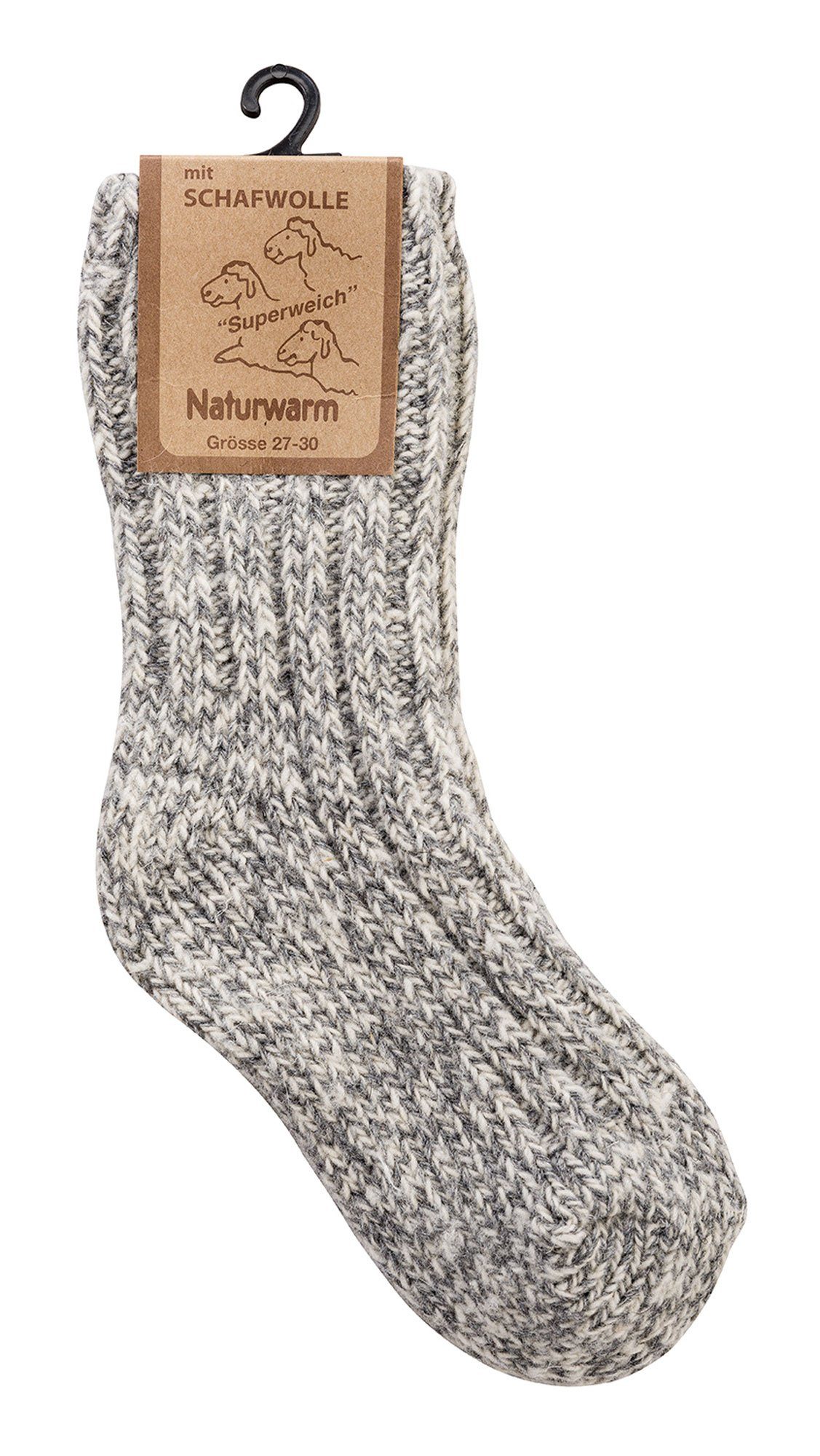 Wowerat Norwegersocken 3 Paar superweiche Norwegersocken mit Wolle für Babys & Kinder