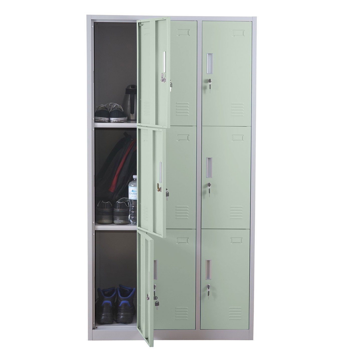 MCW Mehrzweckschrank Preston T829-9 Drehriegelschloss inkl. 2 Schlüssel, Lüftungsschlitze, Etikettenhalter