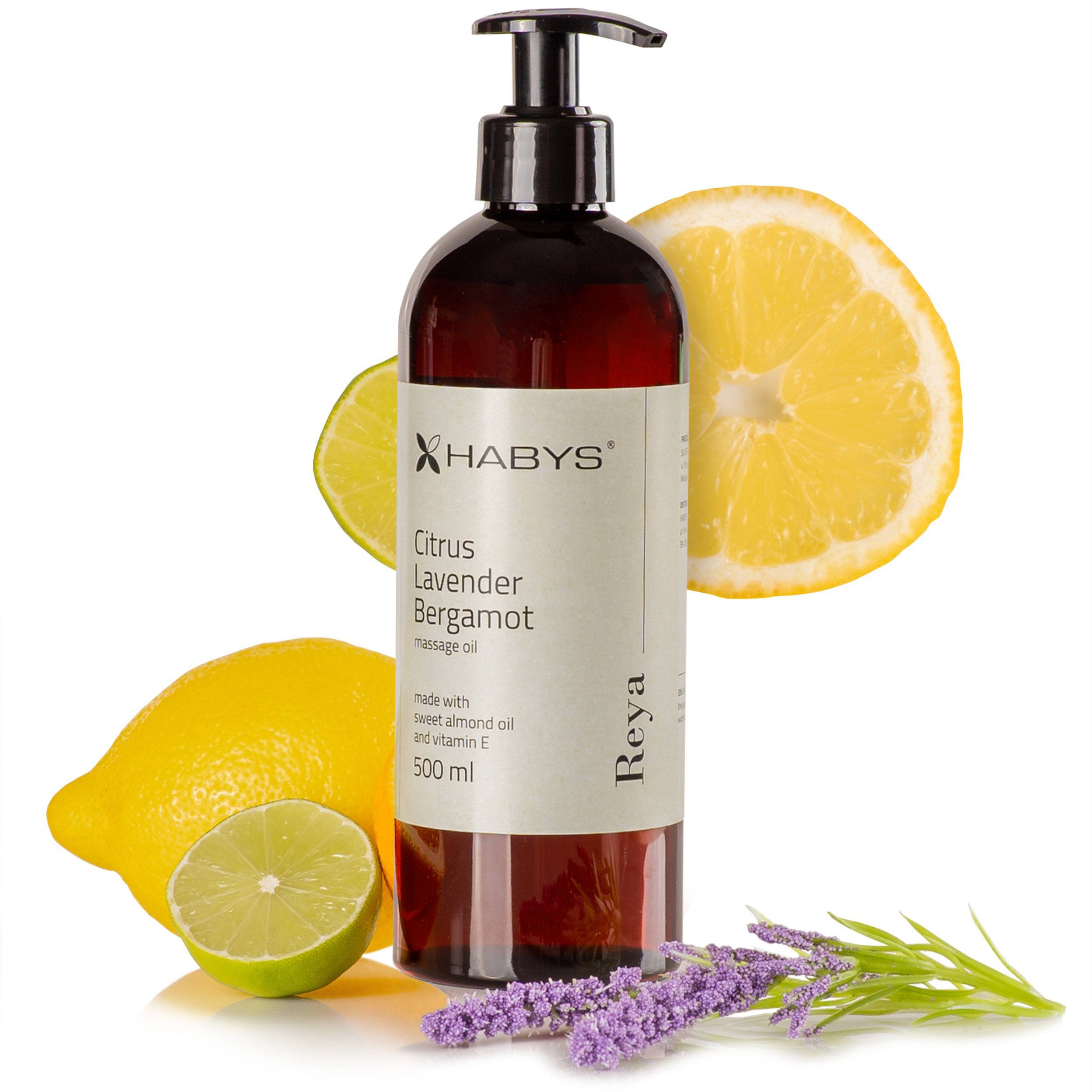 Habys Massageöl REYA Citrus, Lavender, Bergamot Öl 500ml