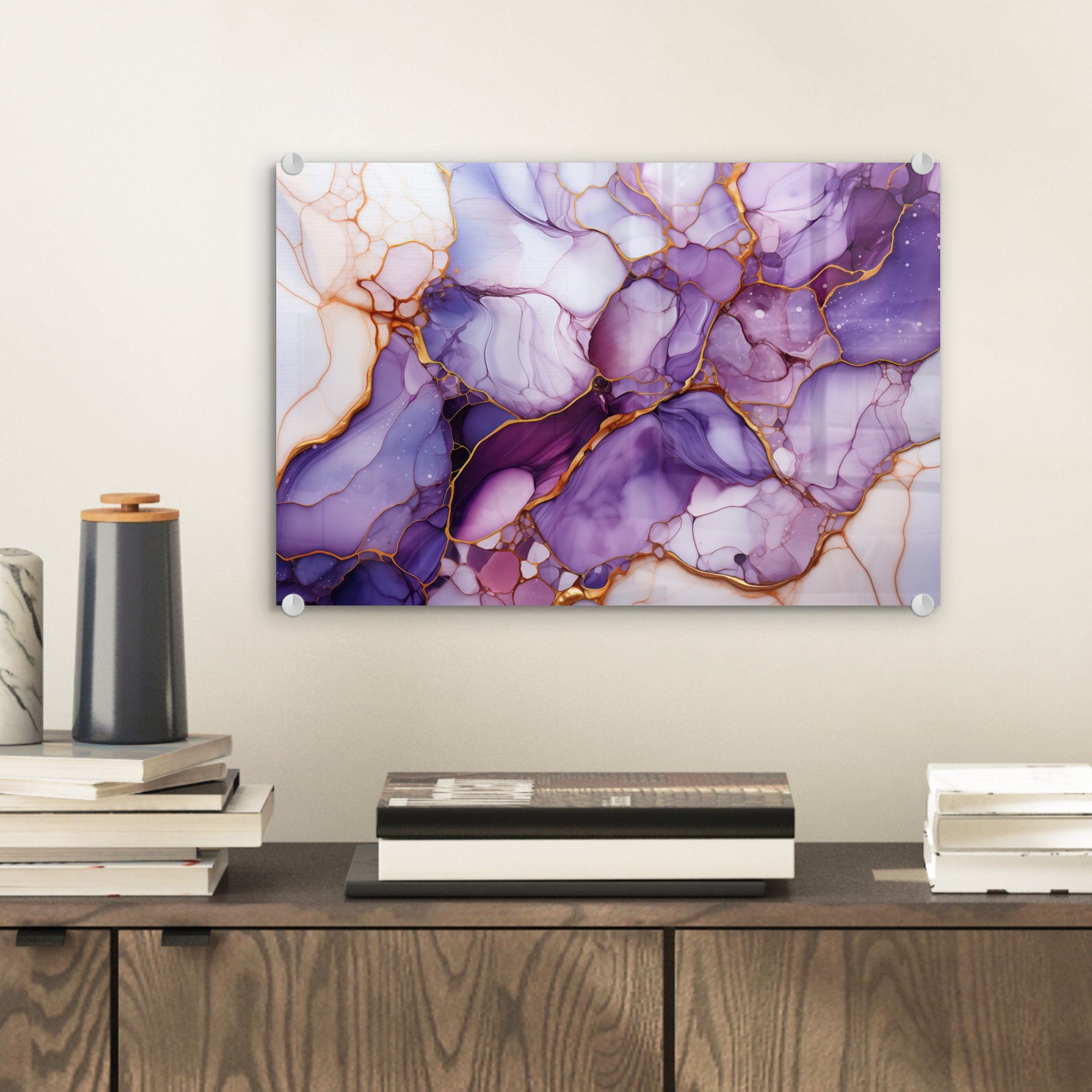 MuchoWow Acrylglasbild Marmor - Lila - günstig online kaufen
