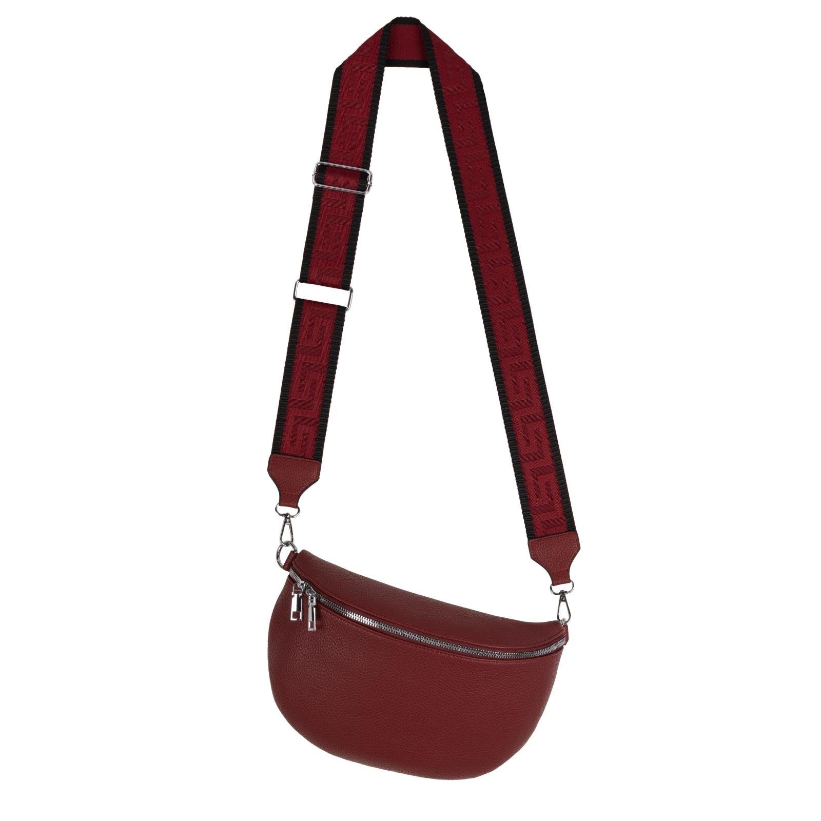 EAAKIE Gürteltasche Bauchtasche XL Umhängetasche Hüfttasche Schultertasche, Umhängetasche Crossbody-Bag CrossOver, PURPLE-RED Kunstleder tragbar als Italy