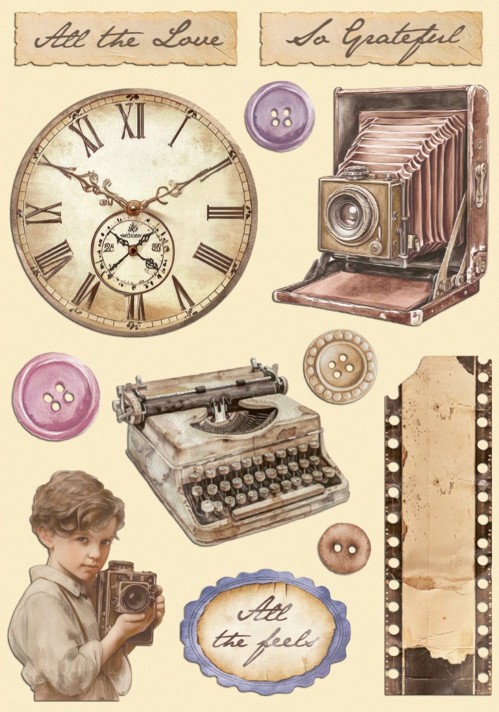 Stamperia Motivschablone Lasercut-Motive 'Quiet Days', 12 Teile